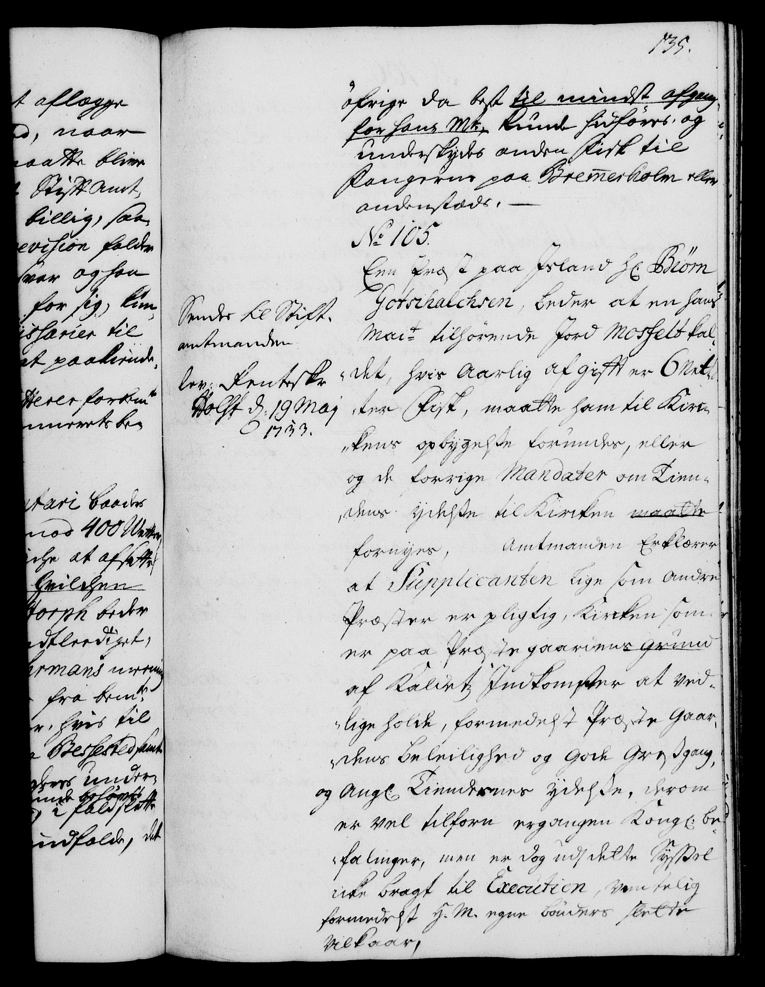 Rentekammeret, Kammerkanselliet, RA/EA-3111/G/Gh/Gha/L0015: Norsk ekstraktmemorialprotokoll (merket RK 53.60), 1733, s. 135