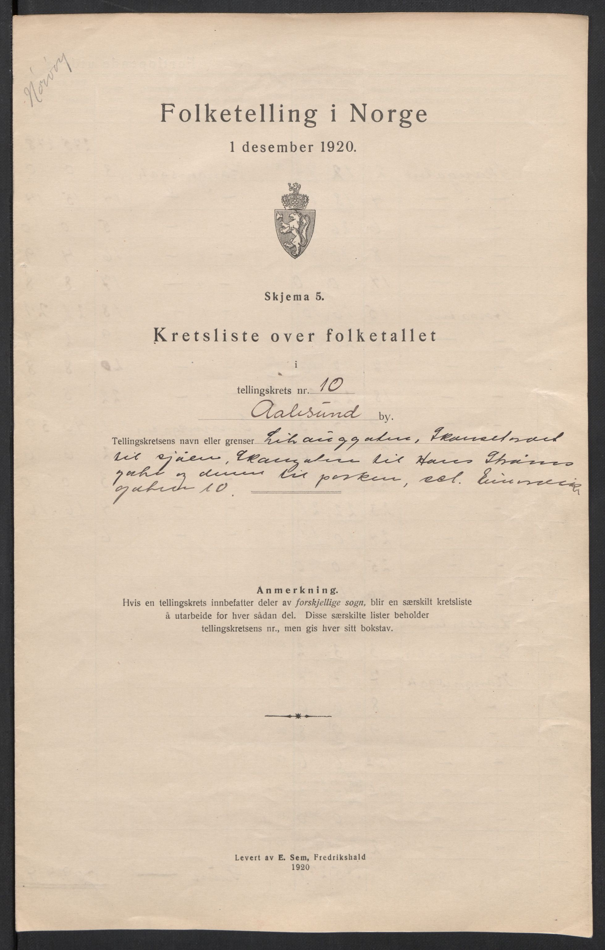 SAT, Folketelling 1920 for 1501 Ålesund kjøpstad, 1920, s. 33