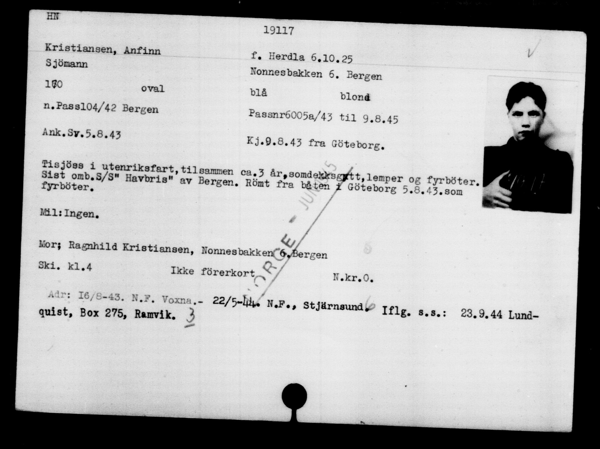 Den Kgl. Norske Legasjons Flyktningskontor, AV/RA-S-6753/V/Va/L0009: Kjesäterkartoteket.  Flyktningenr. 18502-22048, 1940-1945, s. 721