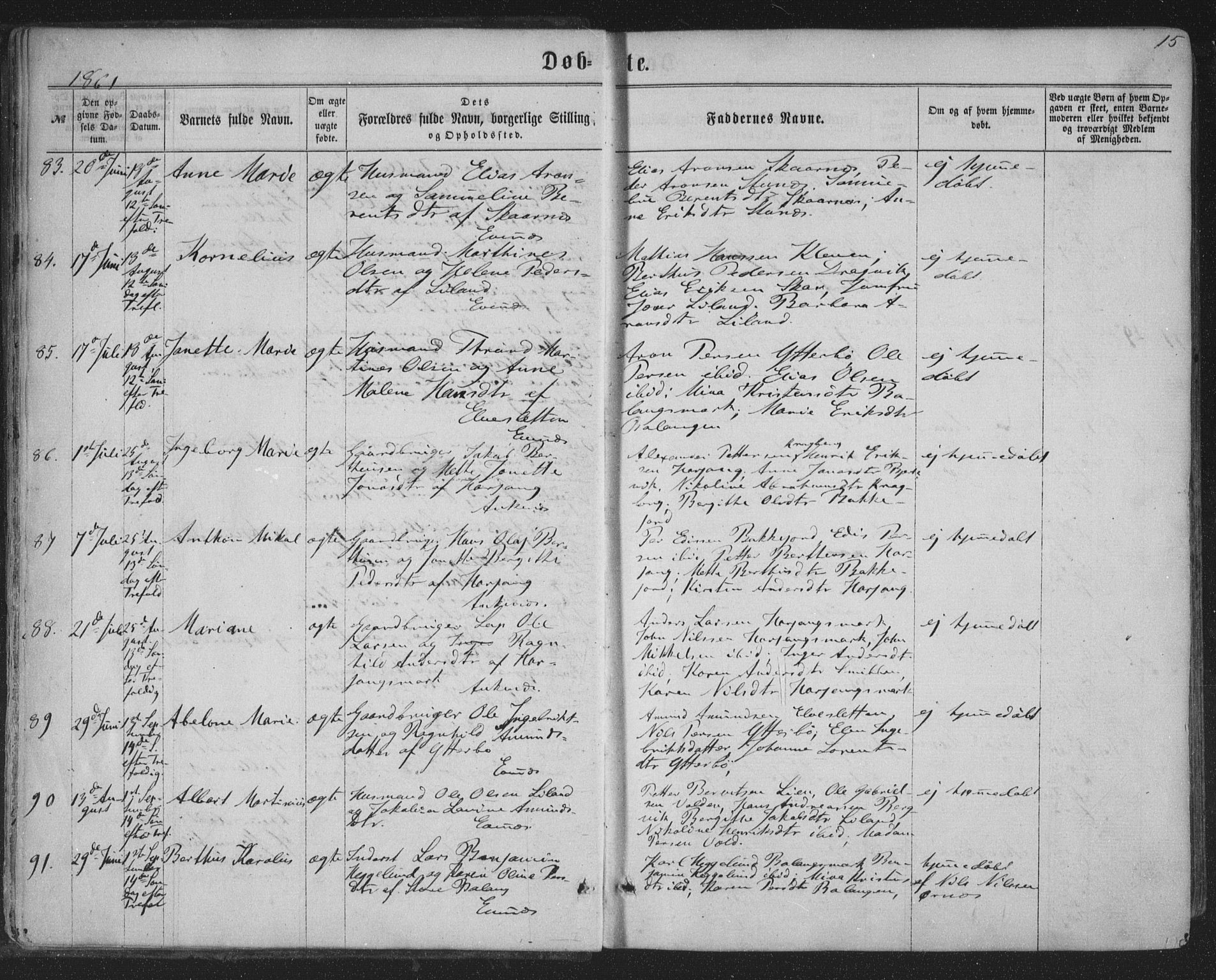 Ministerialprotokoller, klokkerbøker og fødselsregistre - Nordland, AV/SAT-A-1459/863/L0896: Ministerialbok nr. 863A08, 1861-1871, s. 15