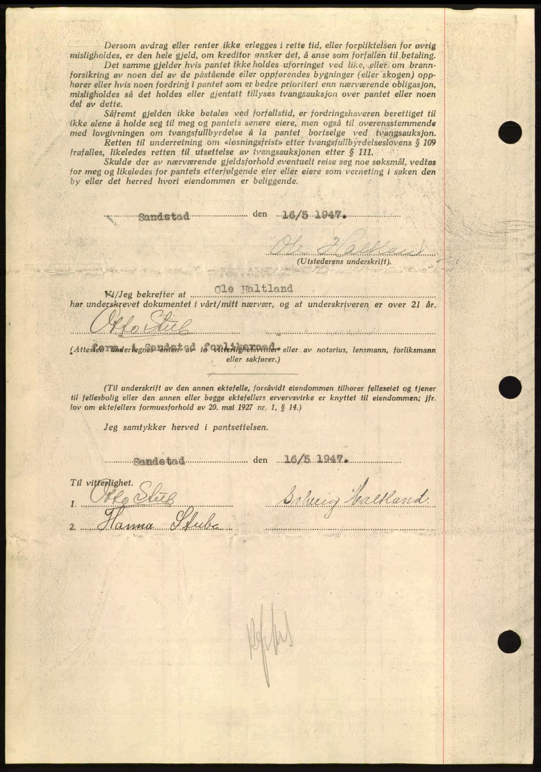 Hitra sorenskriveri, AV/SAT-A-0018/2/2C/2Ca: Pantebok nr. B1, 1939-1949, Dagboknr: 470/1947