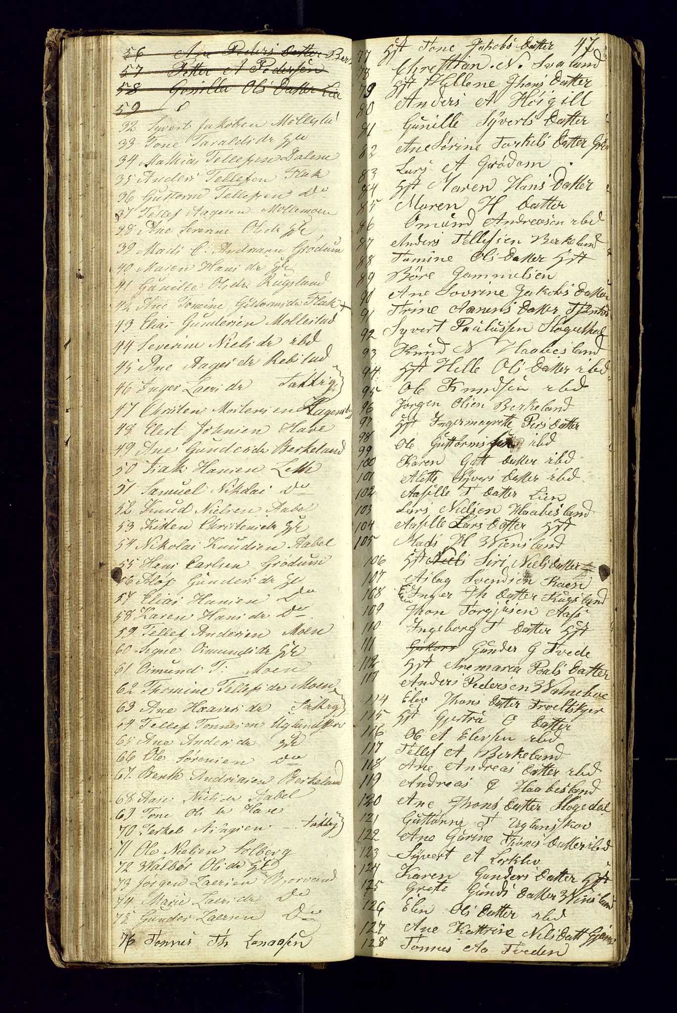 Birkenes sokneprestkontor, AV/SAK-1111-0004/F/Fc/L0002: Kommunikantprotokoll nr. C-2, 1839-1849, s. 47