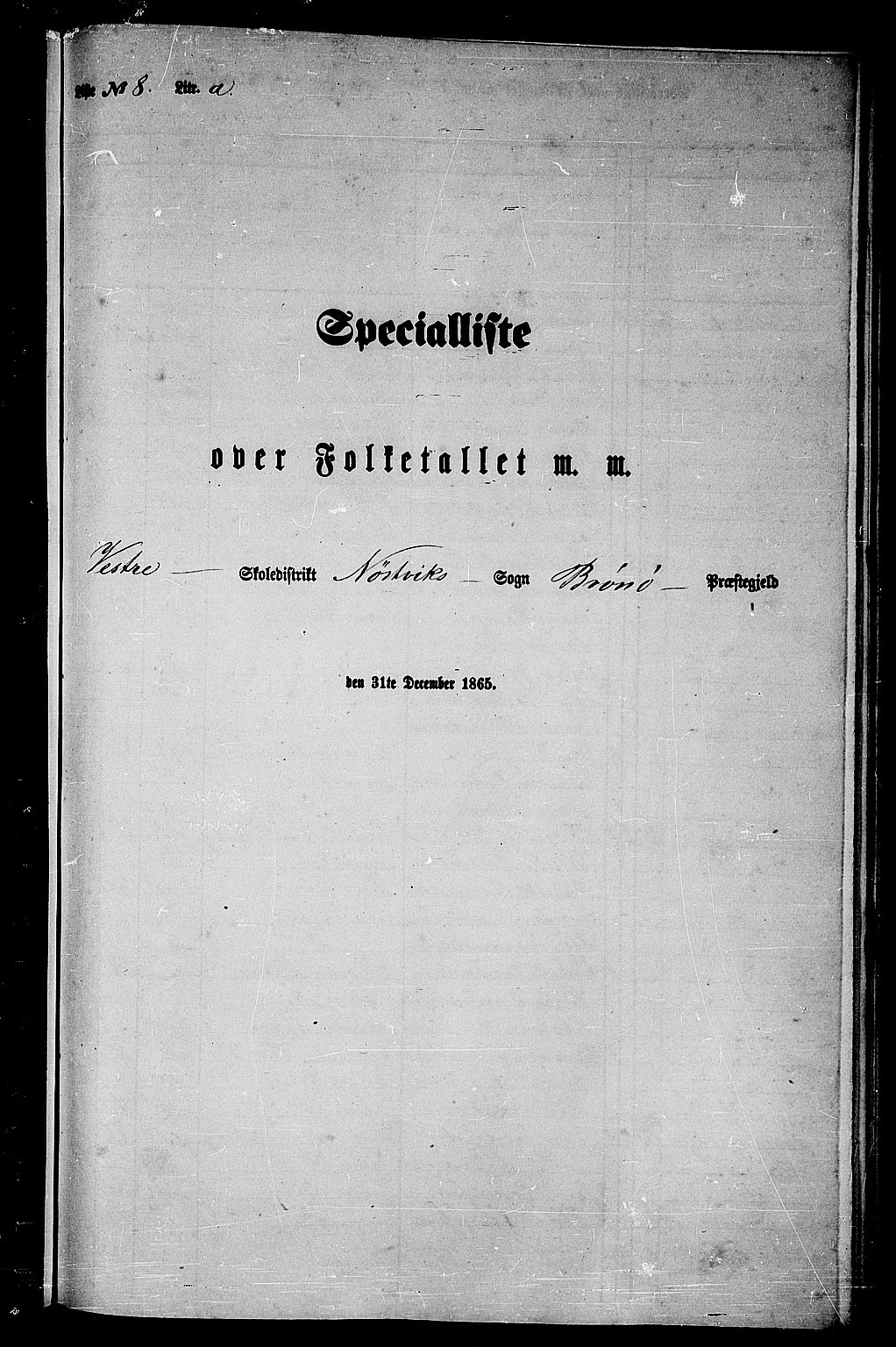 RA, Folketelling 1865 for 1814P Brønnøy prestegjeld, 1865, s. 172