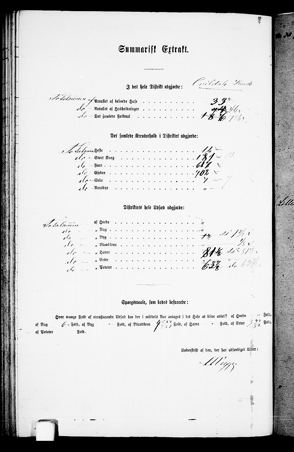 RA, Folketelling 1865 for 1134P Suldal prestegjeld, 1865, s. 85