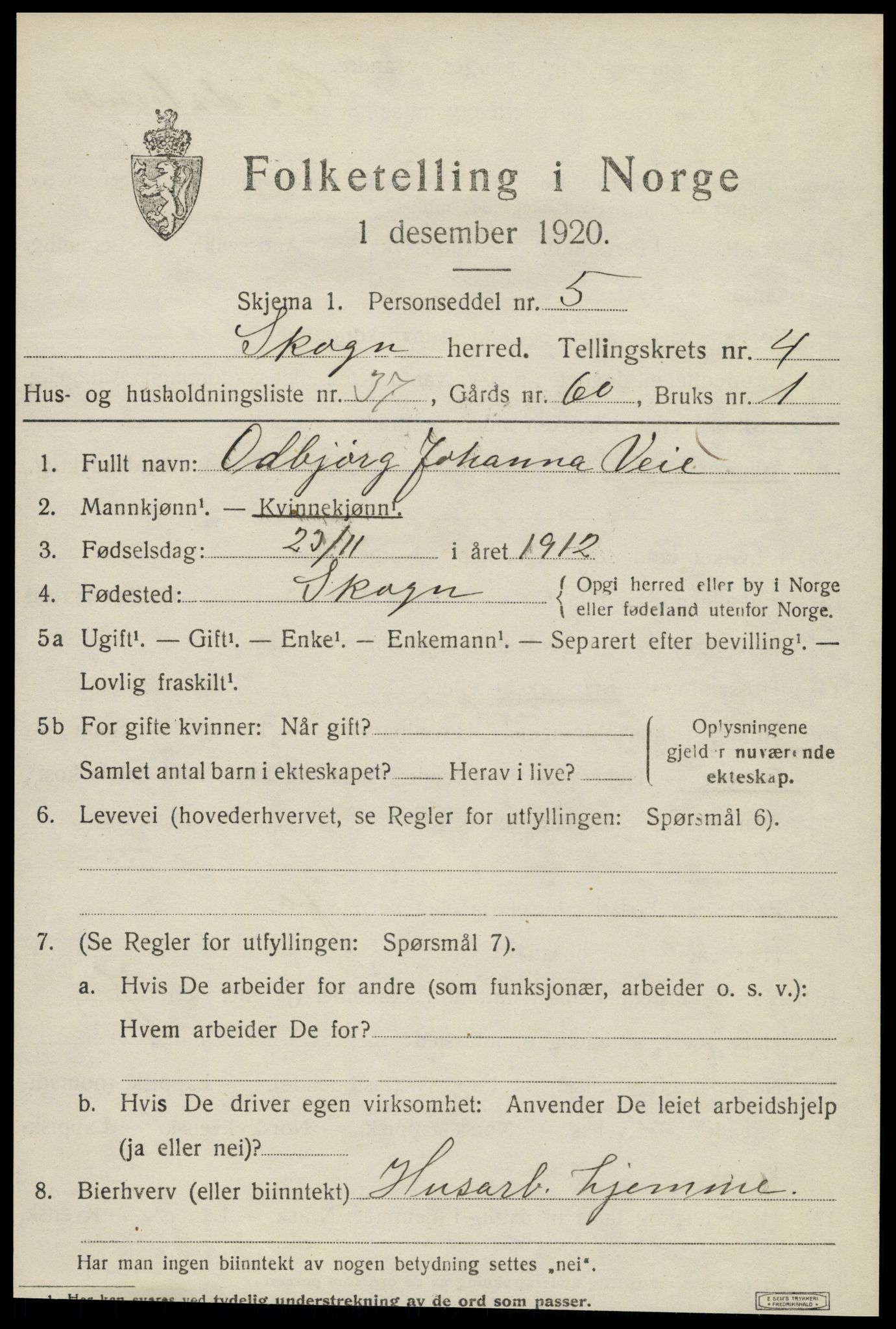 SAT, Folketelling 1920 for 1719 Skogn herred, 1920, s. 6253