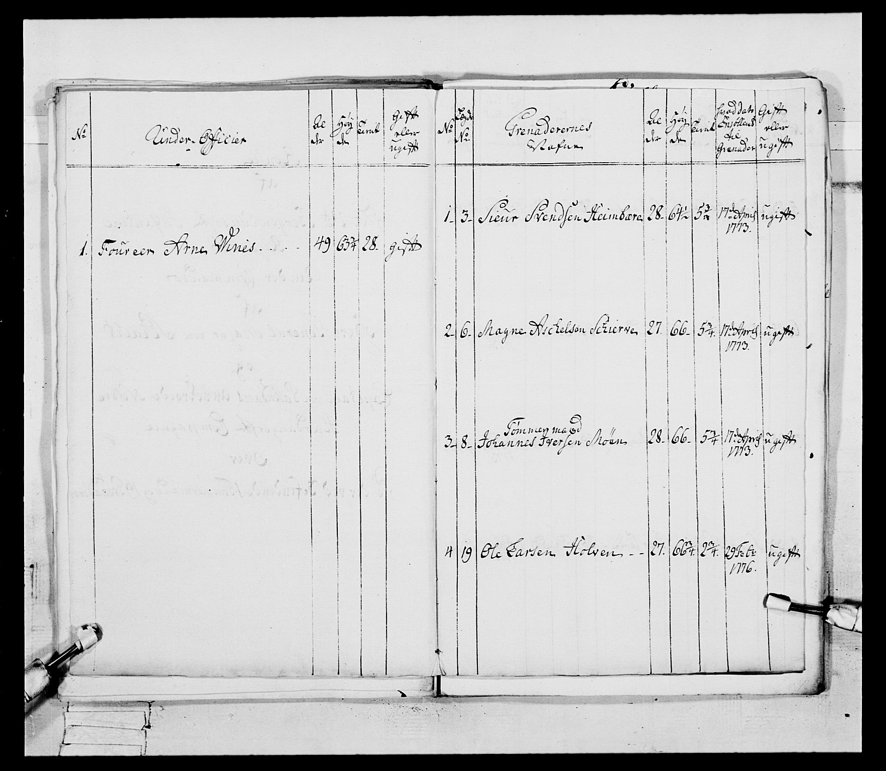 Generalitets- og kommissariatskollegiet, Det kongelige norske kommissariatskollegium, RA/EA-5420/E/Eh/L0094: 2. Bergenhusiske nasjonale infanteriregiment, 1776-1779, s. 223