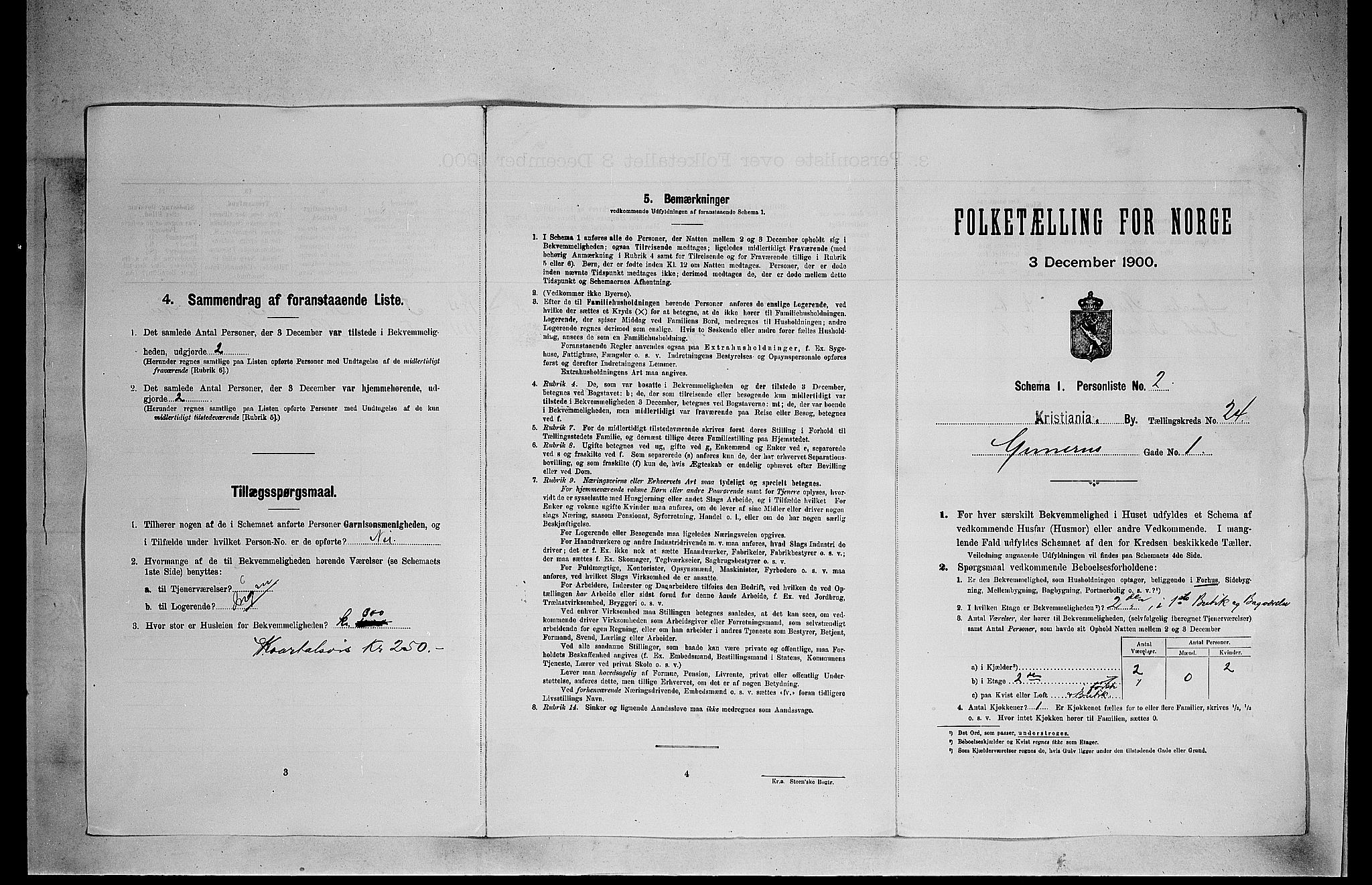 SAO, Folketelling 1900 for 0301 Kristiania kjøpstad, 1900, s. 30656