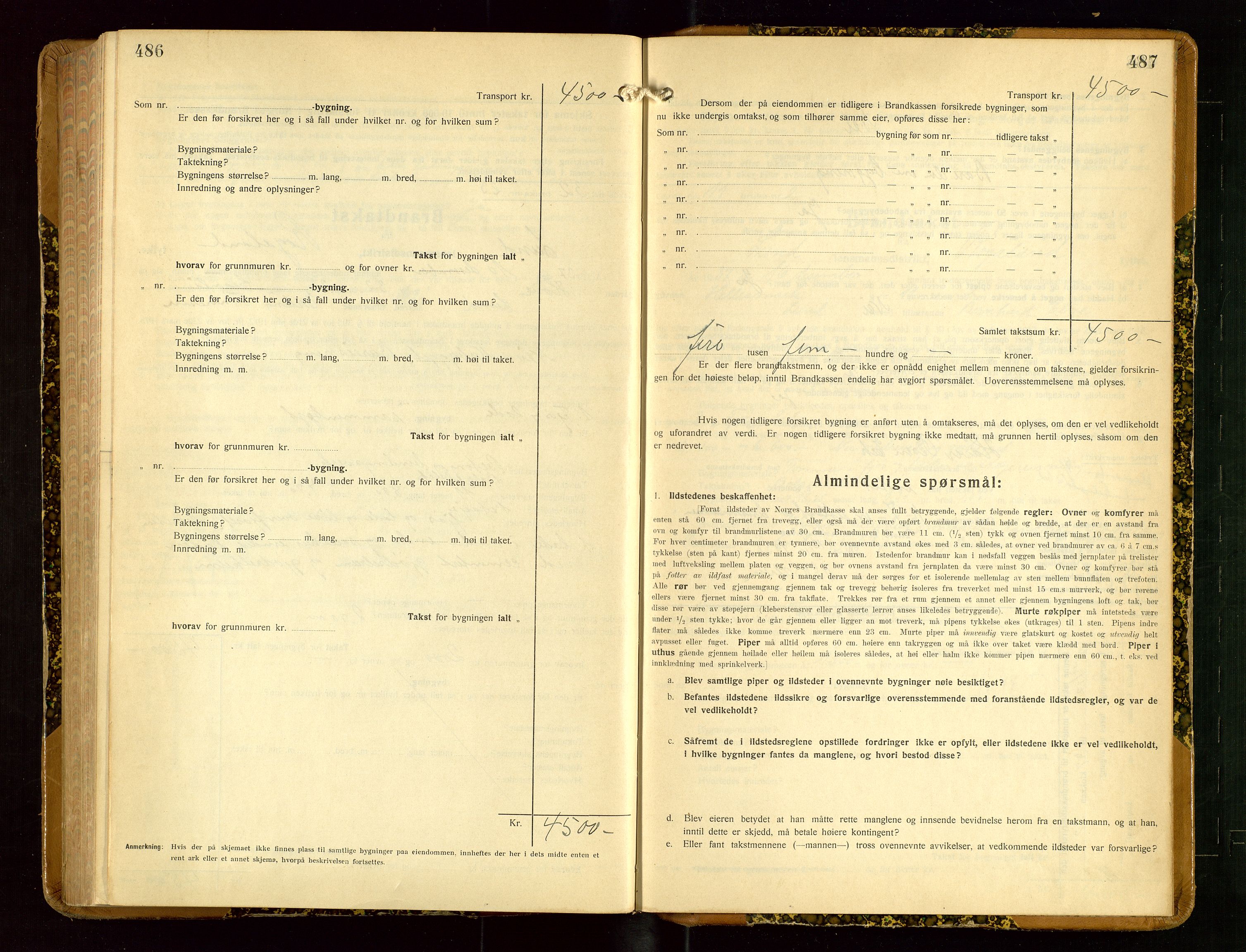 Lund lensmannskontor, SAST/A-100303/Gob/L0005: "Brandtakstprotokoll", 1929-1938, s. 486-487