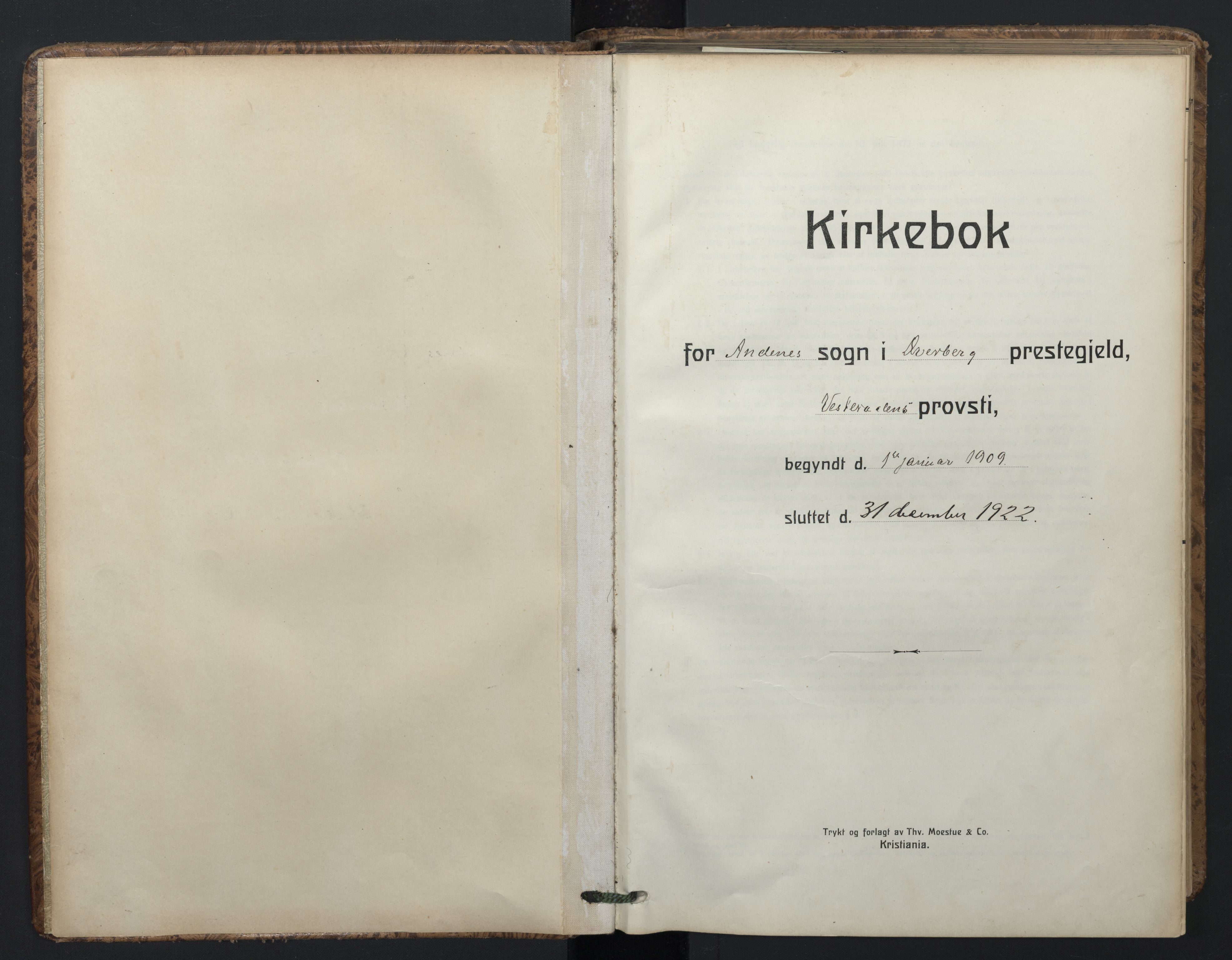 Ministerialprotokoller, klokkerbøker og fødselsregistre - Nordland, AV/SAT-A-1459/899/L1438: Ministerialbok nr. 899A06, 1909-1922