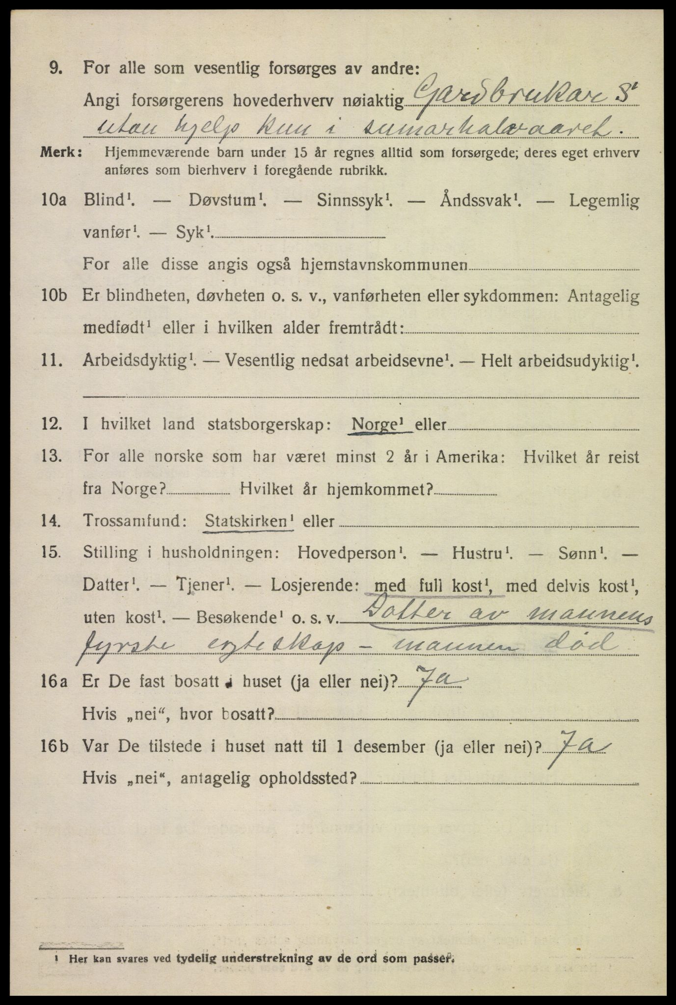 SAK, Folketelling 1920 for 1025 Grindheim herred, 1920, s. 1424