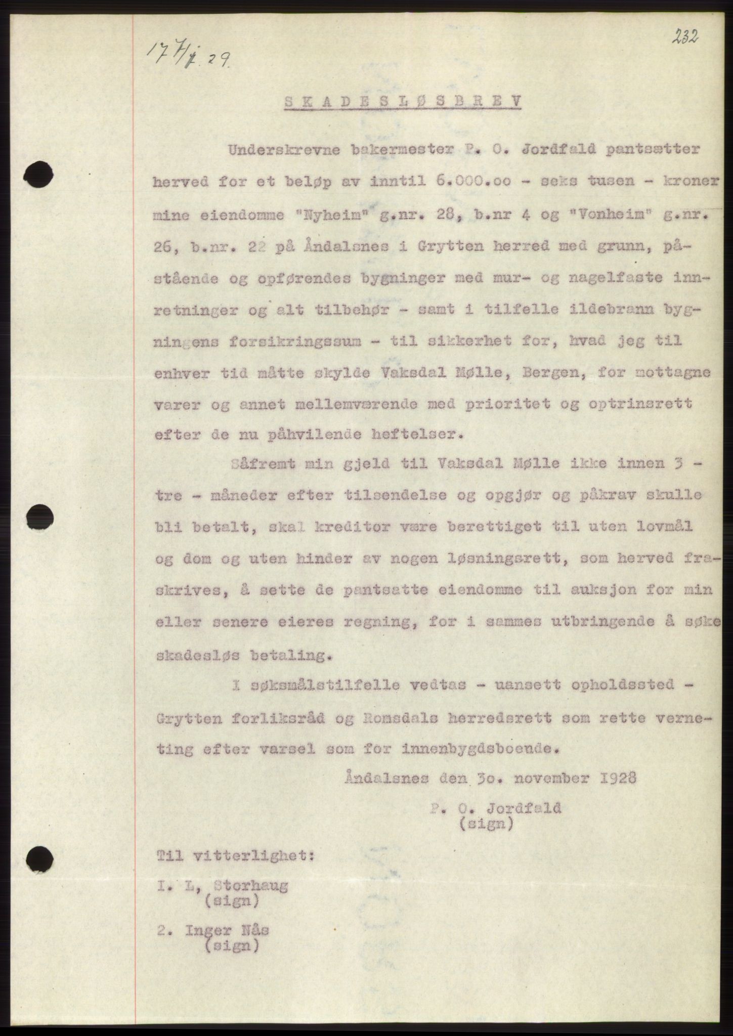 Romsdal sorenskriveri, SAT/A-4149/1/2/2C/L0055: Pantebok nr. 49, 1928-1929, Tingl.dato: 07.01.1929