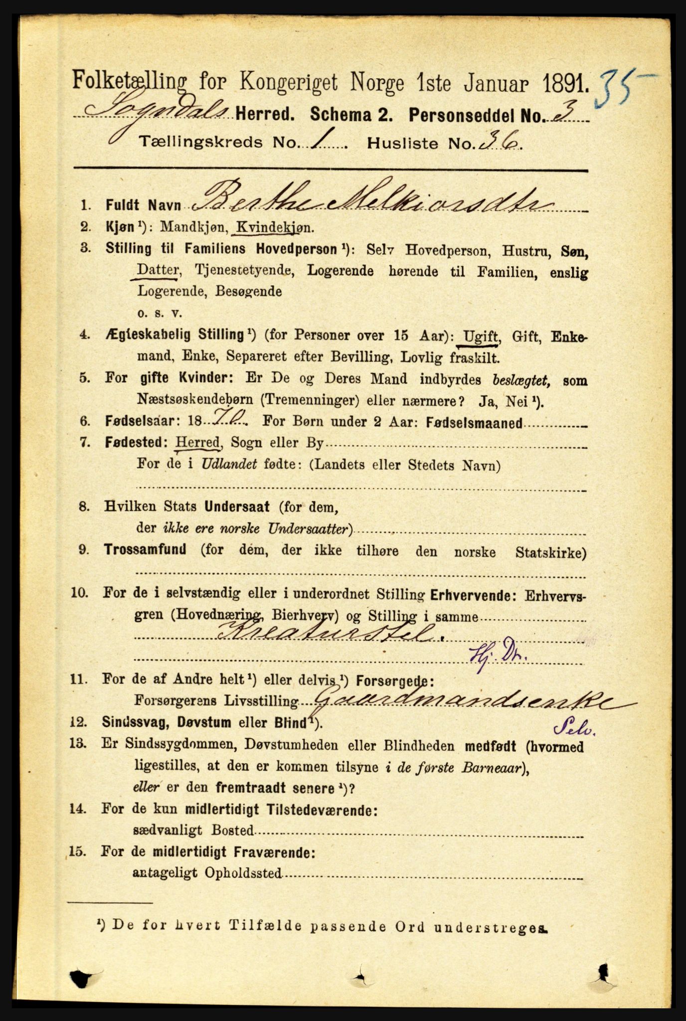 RA, Folketelling 1891 for 1420 Sogndal herred, 1891, s. 286