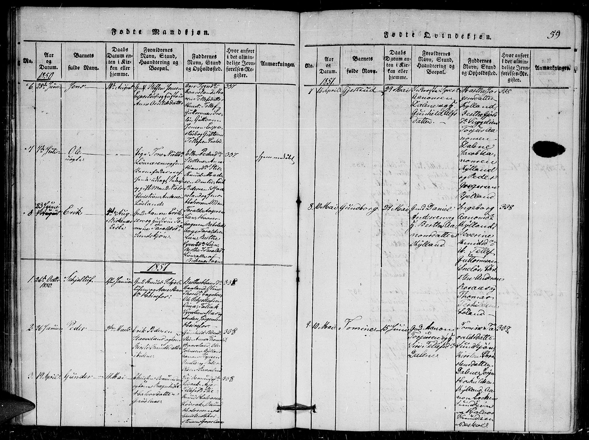 Herefoss sokneprestkontor, AV/SAK-1111-0019/F/Fa/Faa/L0001: Ministerialbok nr. A 1, 1816-1860, s. 59