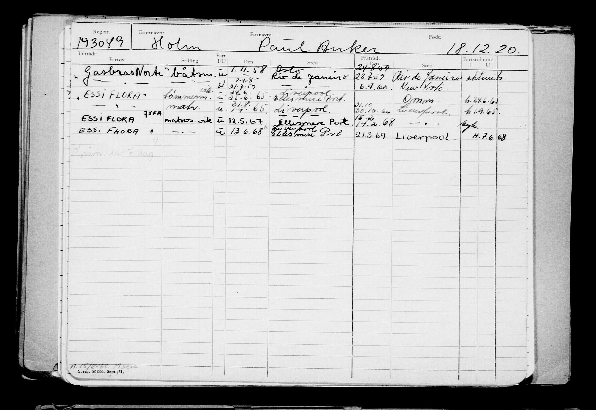 Direktoratet for sjømenn, AV/RA-S-3545/G/Gb/L0188: Hovedkort, 1920, s. 421