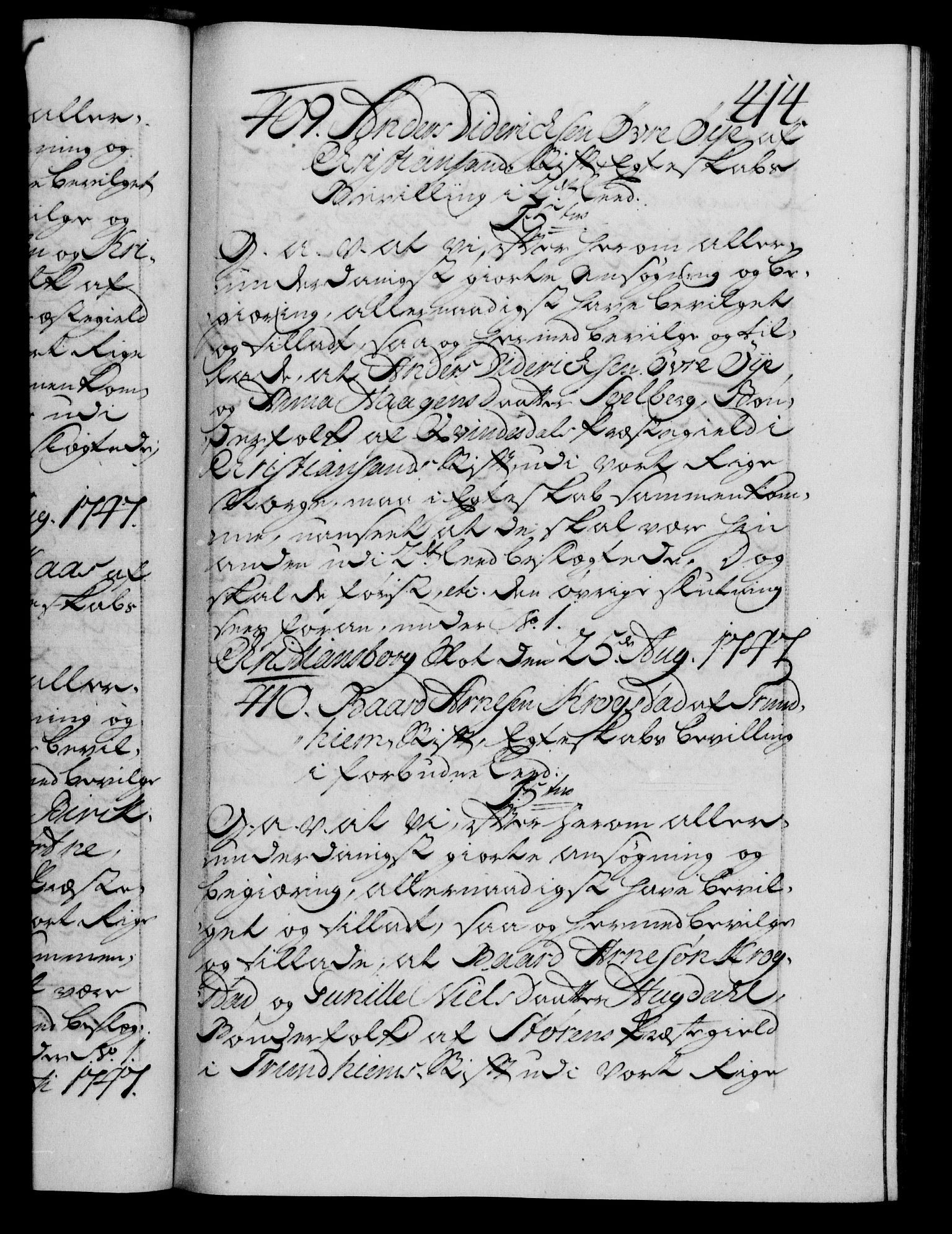 Danske Kanselli 1572-1799, RA/EA-3023/F/Fc/Fca/Fcaa/L0035: Norske registre, 1746-1748, s. 414a