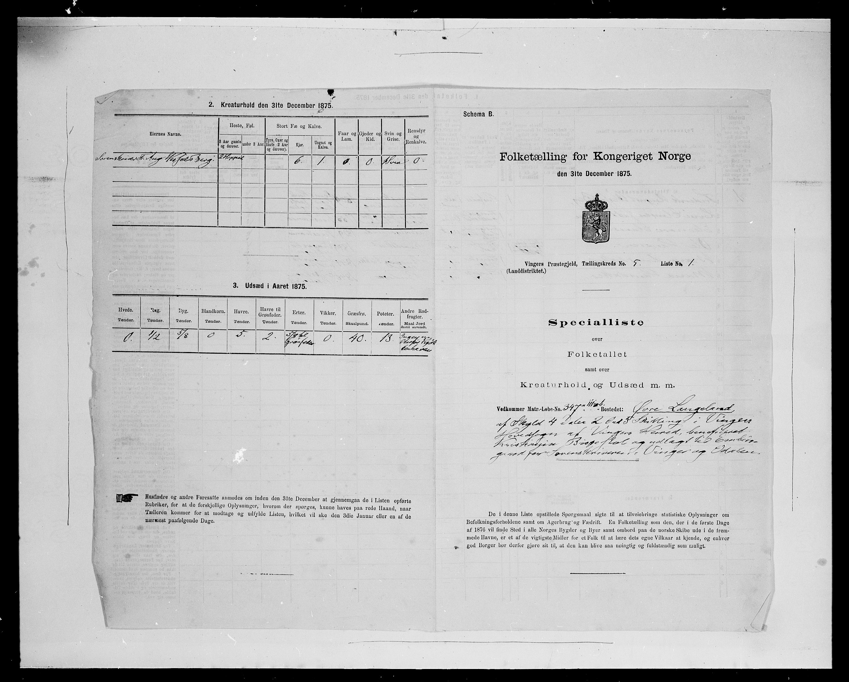 SAH, Folketelling 1875 for 0421L Vinger prestegjeld, Vinger sokn og Austmarka sokn, 1875, s. 700