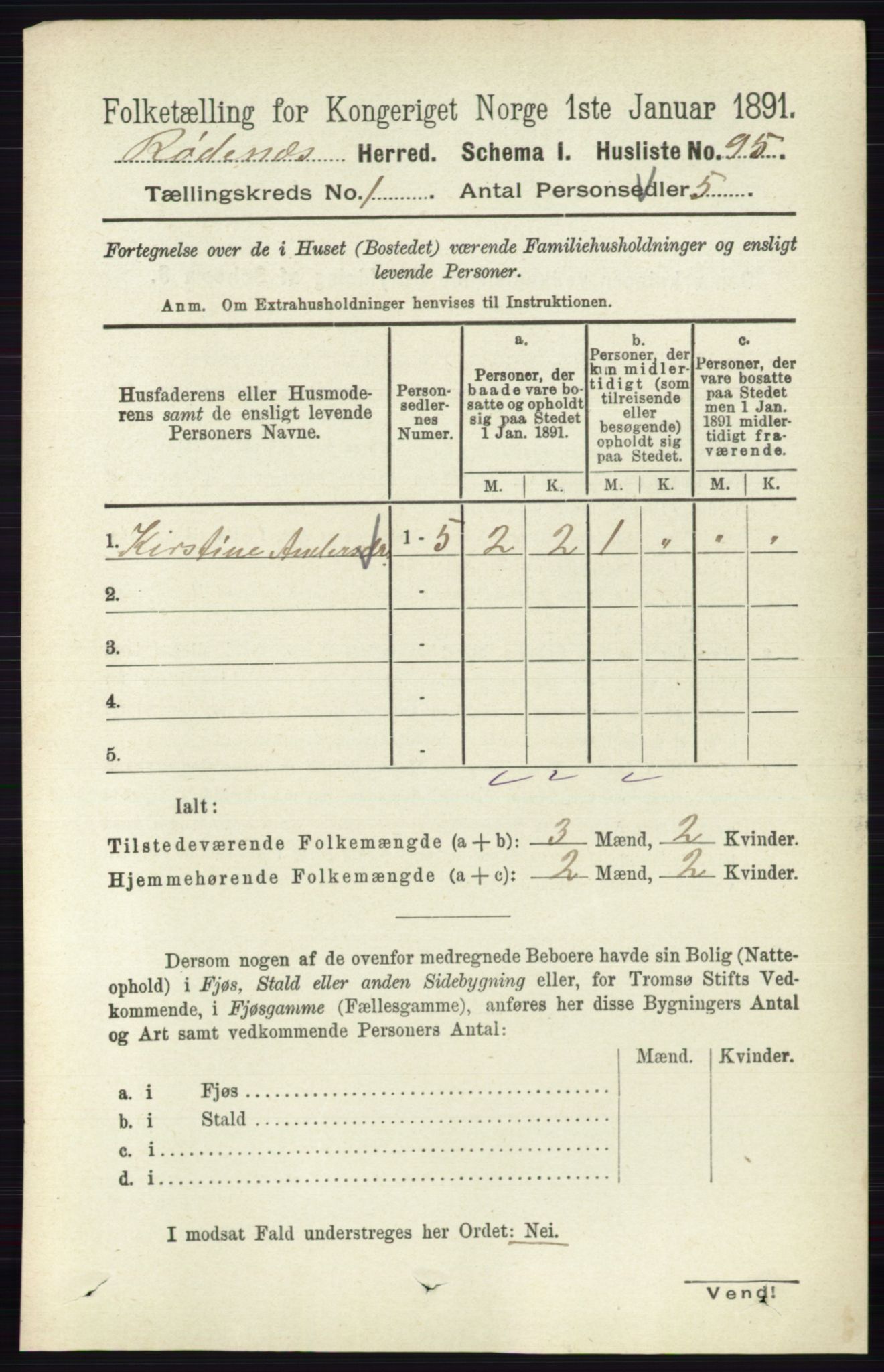 RA, Folketelling 1891 for 0120 Rødenes herred, 1891, s. 114