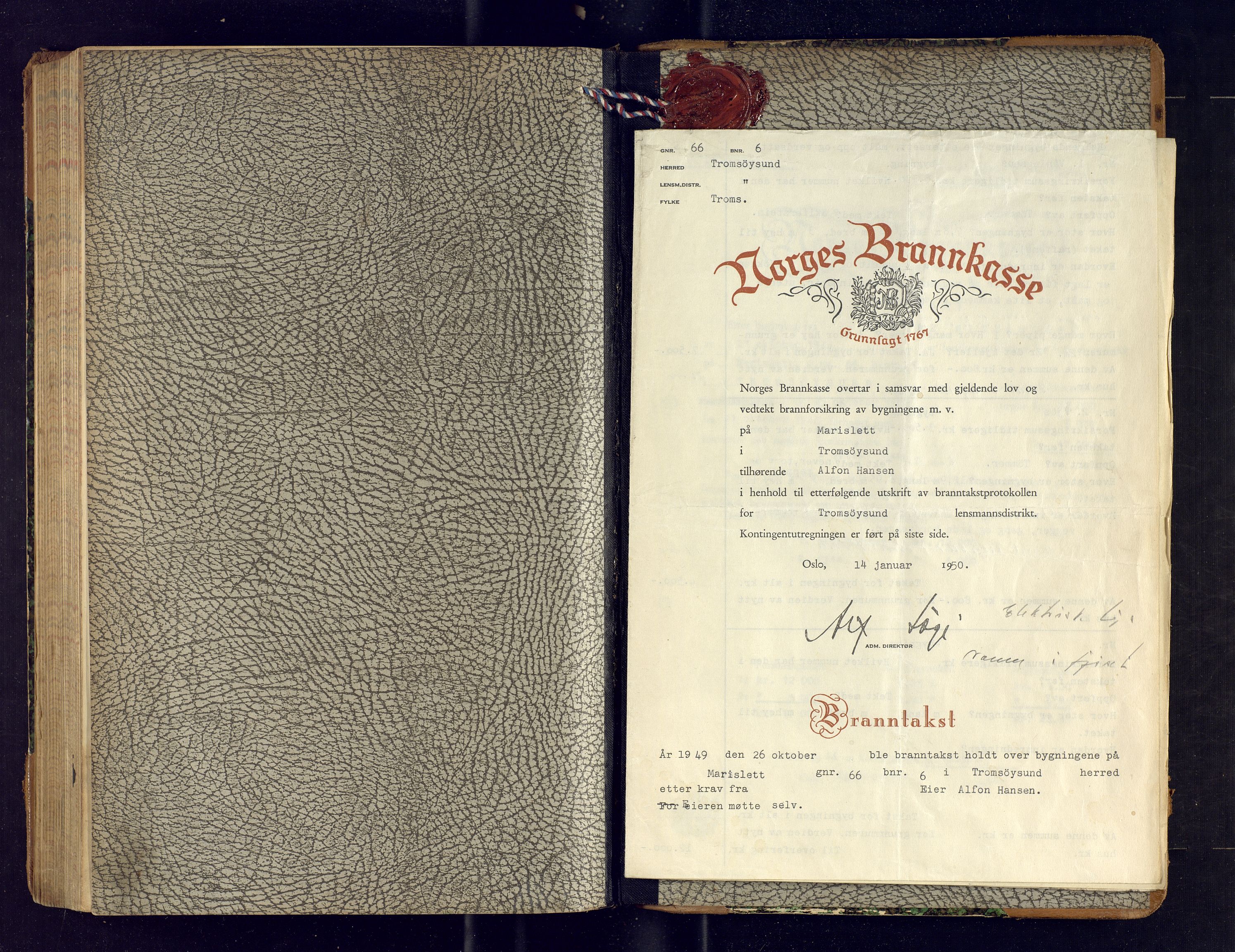 Tromsøysund lensmannskontor, SATØ/SATØ-12/F/Fs/Fsb/L0744: Branntakstprotokoll (S). Med register, 1918-1921