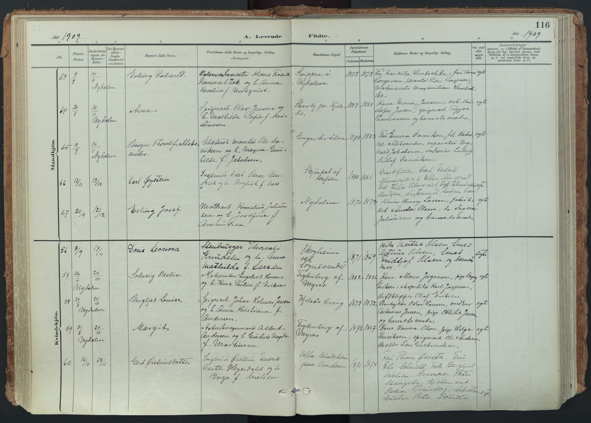 Vestre Aker prestekontor Kirkebøker, AV/SAO-A-10025/F/Fa/L0014: Ministerialbok nr. 14, 1903-1921, s. 116