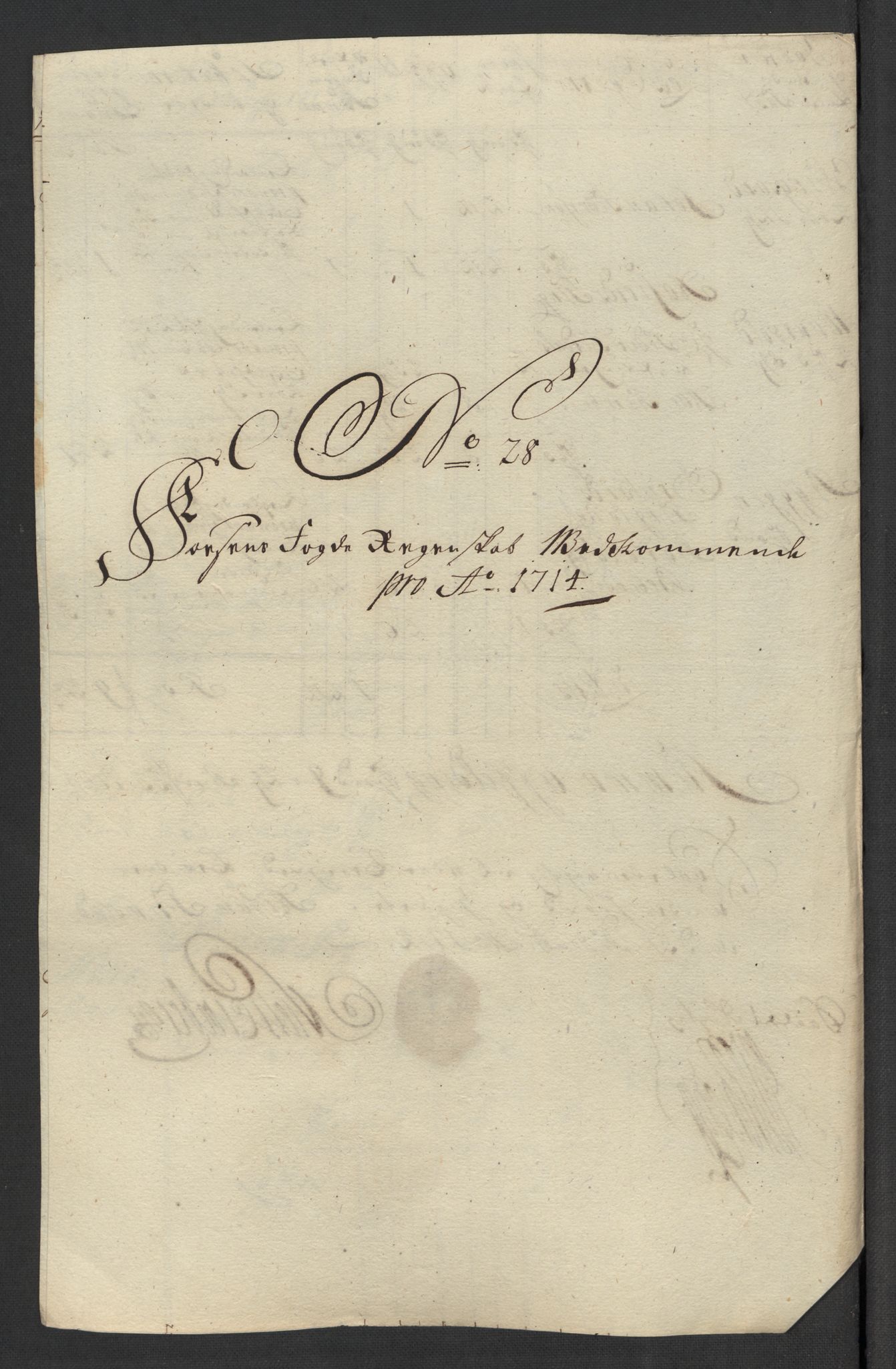 Rentekammeret inntil 1814, Reviderte regnskaper, Fogderegnskap, RA/EA-4092/R57/L3862: Fogderegnskap Fosen, 1714, s. 187