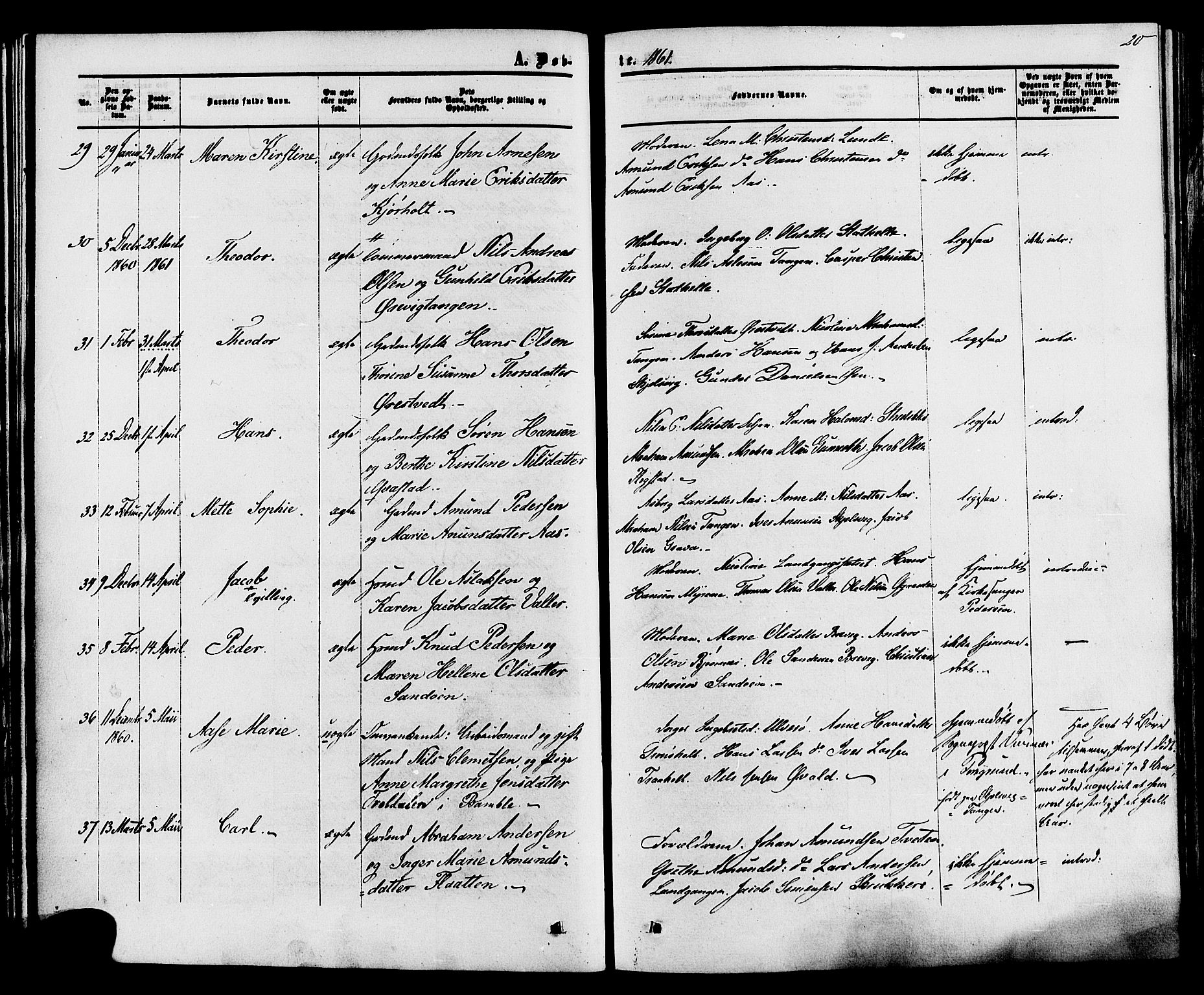Eidanger kirkebøker, AV/SAKO-A-261/F/Fa/L0010: Ministerialbok nr. 10, 1859-1874, s. 20