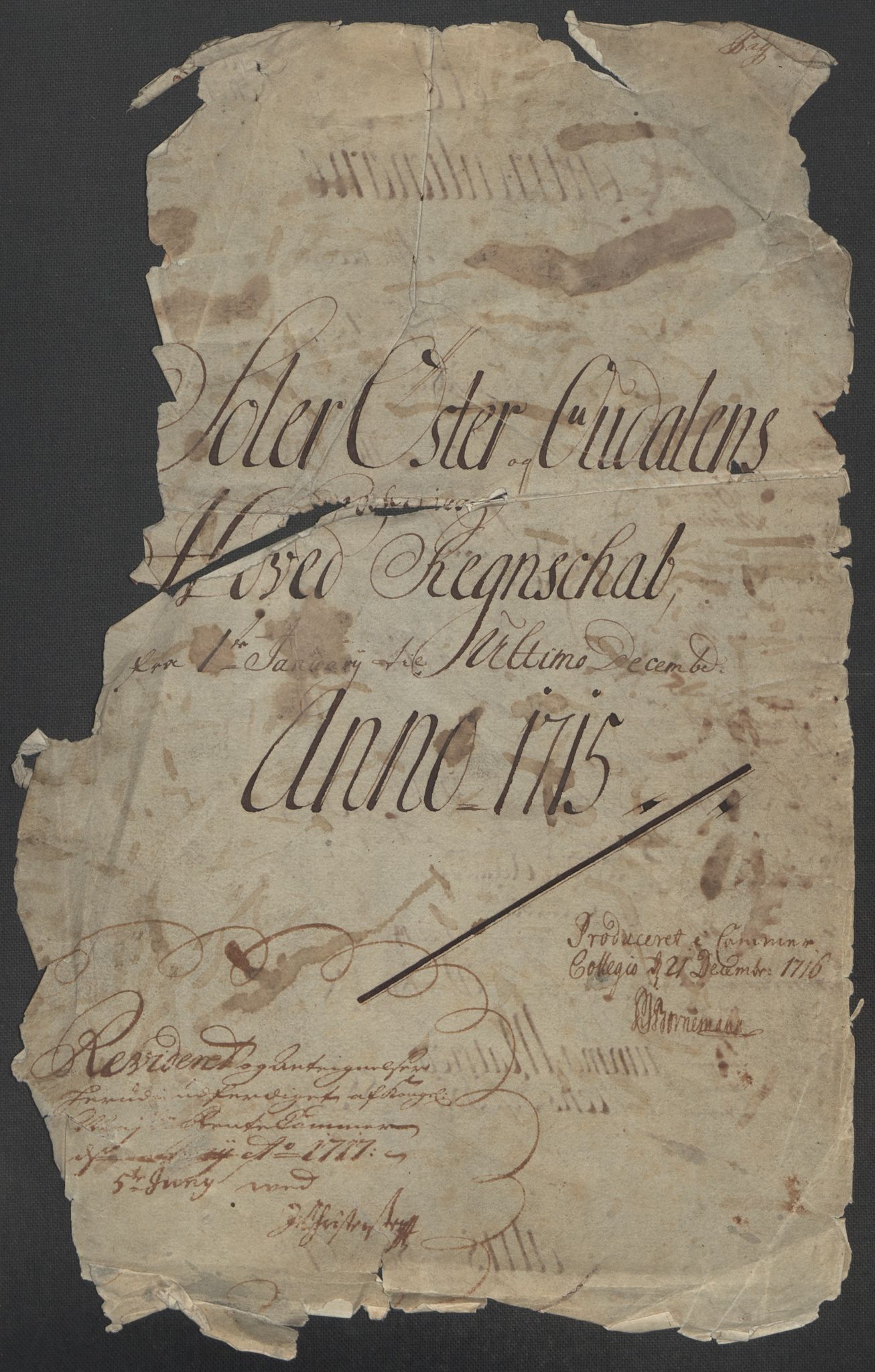 Rentekammeret inntil 1814, Reviderte regnskaper, Fogderegnskap, RA/EA-4092/R13/L0853: Fogderegnskap Solør, Odal og Østerdal, 1715, s. 5