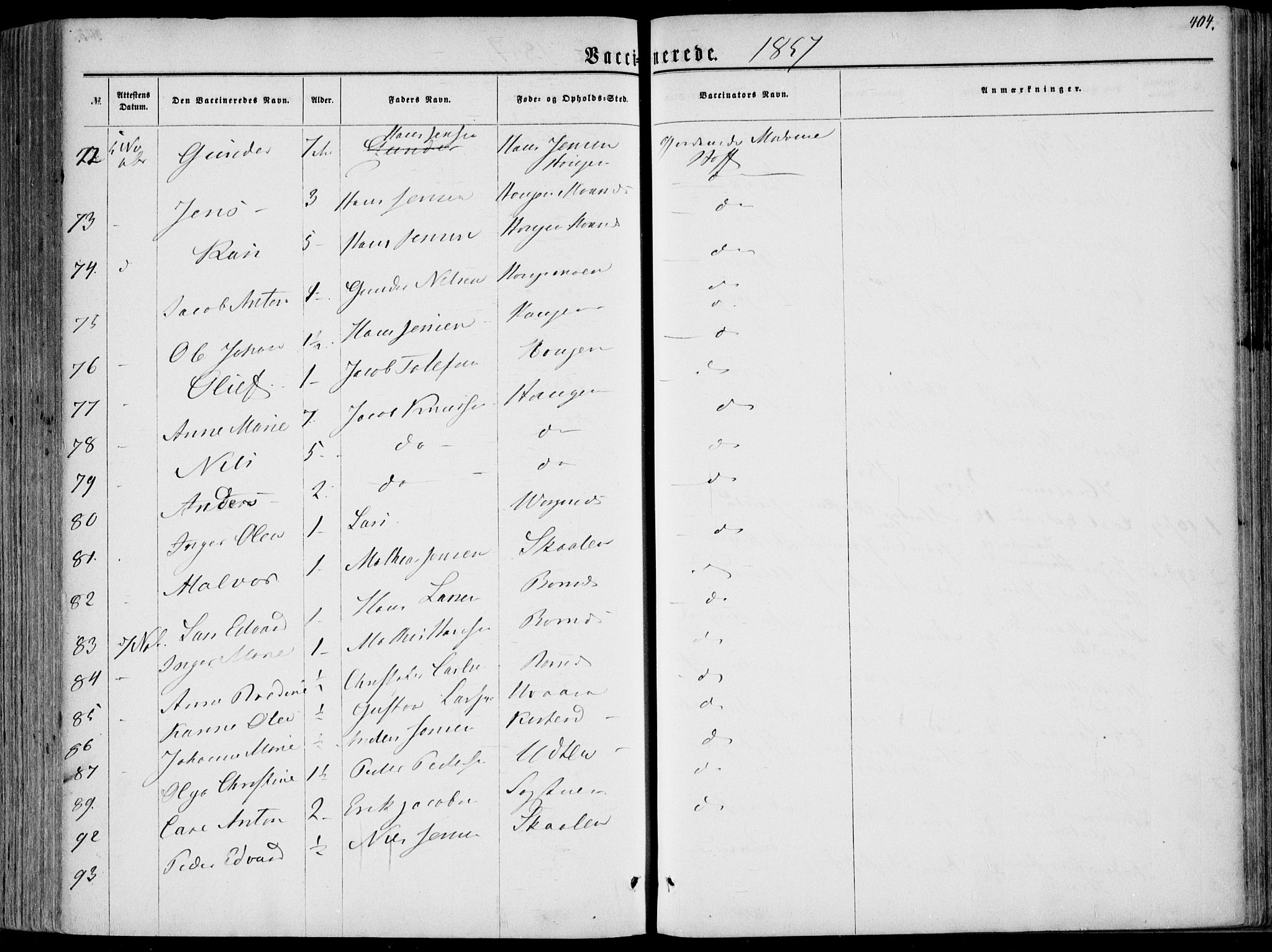 Hedrum kirkebøker, AV/SAKO-A-344/F/Fa/L0007: Ministerialbok nr. I 7, 1857-1868, s. 404
