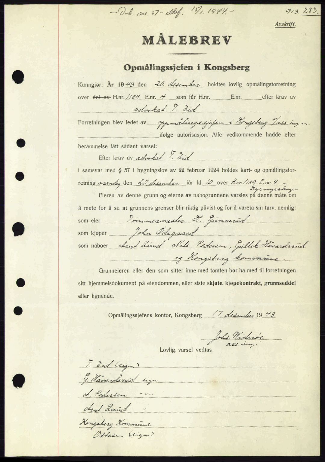 Numedal og Sandsvær sorenskriveri, SAKO/A-128/G/Ga/Gaa/L0055: Pantebok nr. A7, 1943-1944, Dagboknr: 51/1944