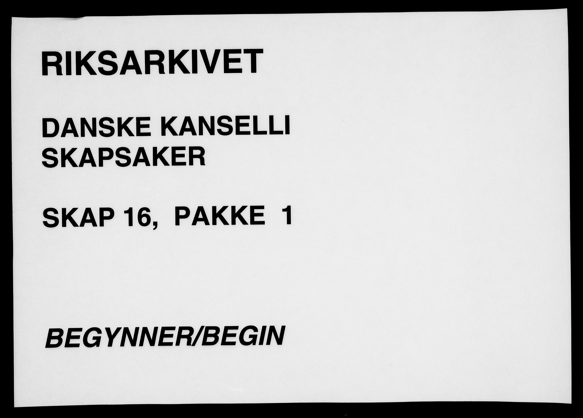 Danske Kanselli, Skapsaker, RA/EA-4061/F/L0091: Skap 16, pakke 1, 1801-1805, s. 1