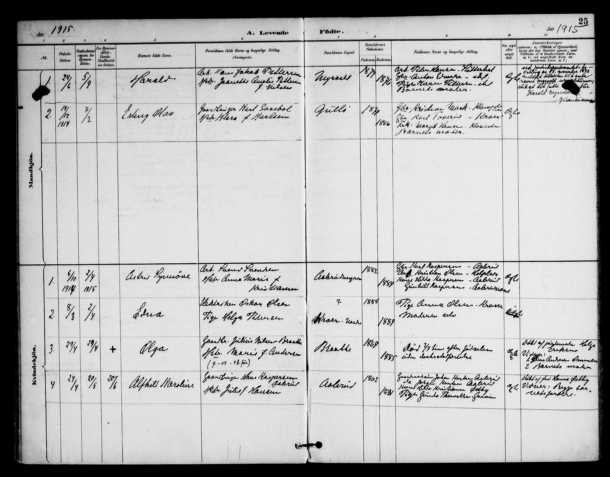 Ås prestekontor Kirkebøker, AV/SAO-A-10894/F/Fc/L0002: Ministerialbok nr. III 2, 1892-1924, s. 25