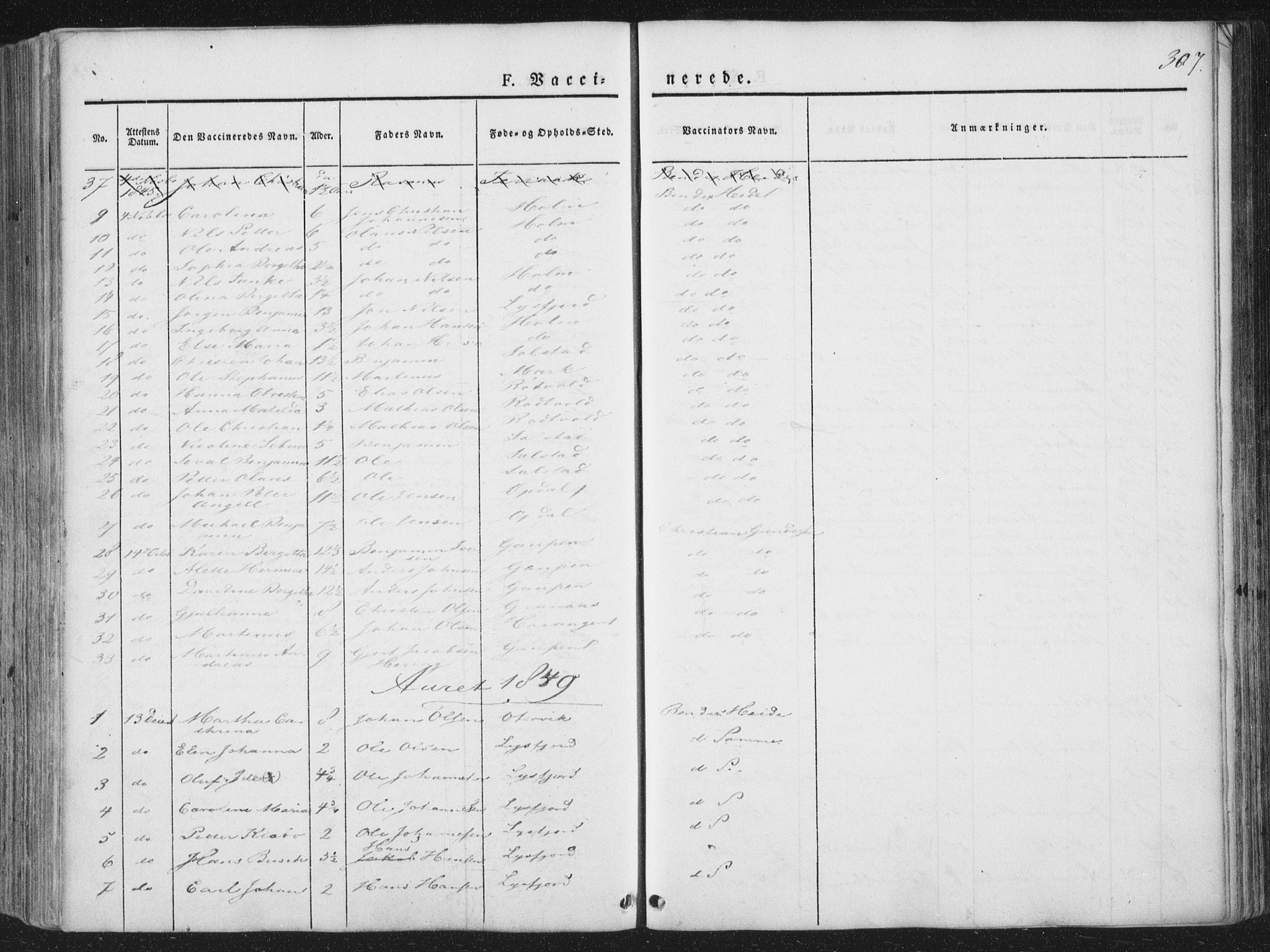 Ministerialprotokoller, klokkerbøker og fødselsregistre - Nordland, SAT/A-1459/810/L0144: Ministerialbok nr. 810A07 /1, 1841-1862, s. 307