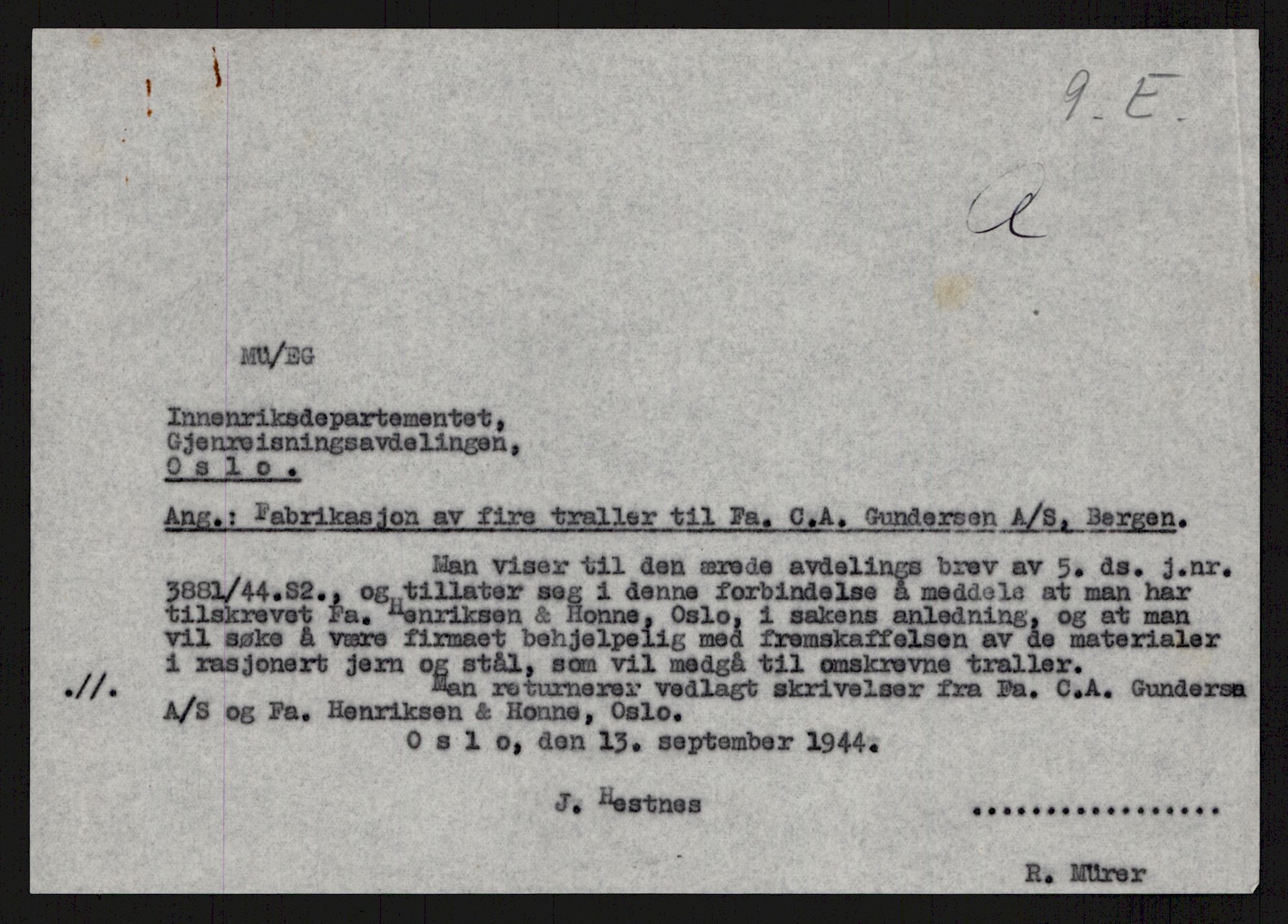 Direktoratet for industriforsyning, Sekretariatet, AV/RA-S-4153/D/Df/L0055: 9. Metallkontoret, 1940-1945, s. 247