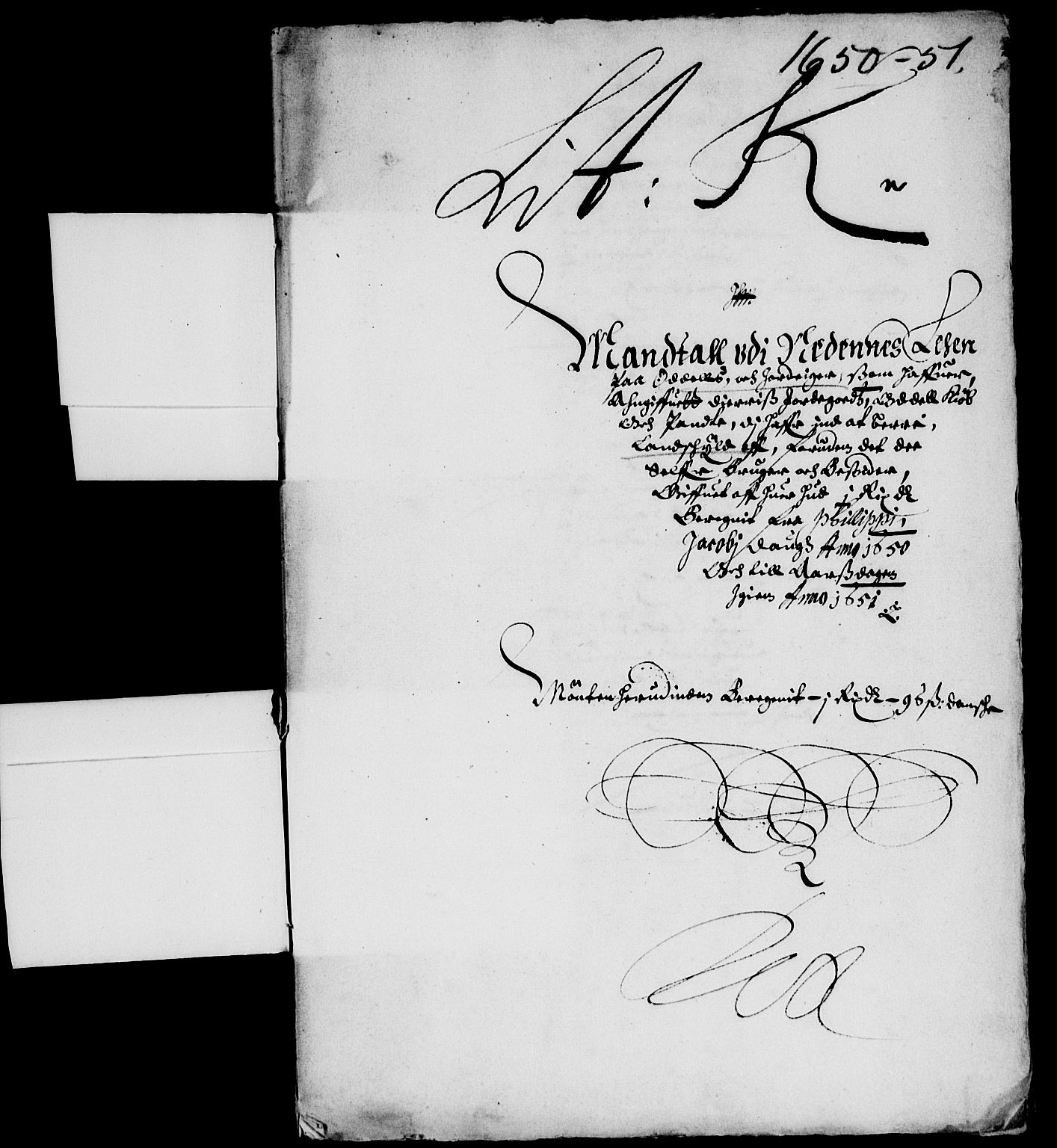 Rentekammeret inntil 1814, Reviderte regnskaper, Lensregnskaper, AV/RA-EA-5023/R/Rb/Rbq/L0040: Nedenes len. Mandals len. Råbyggelag., 1648-1652