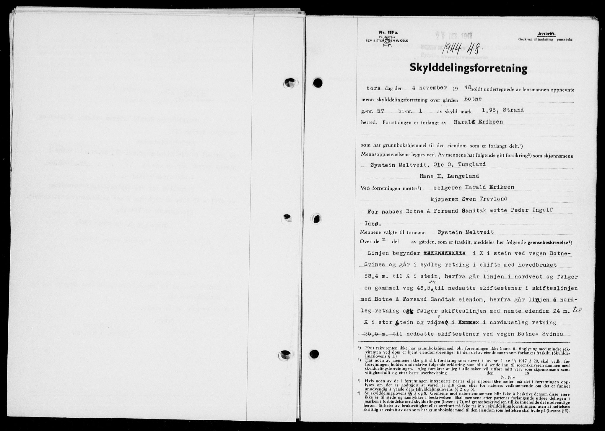 Ryfylke tingrett, SAST/A-100055/001/II/IIB/L0104: Pantebok nr. 83, 1948-1949, Dagboknr: 1944/1948