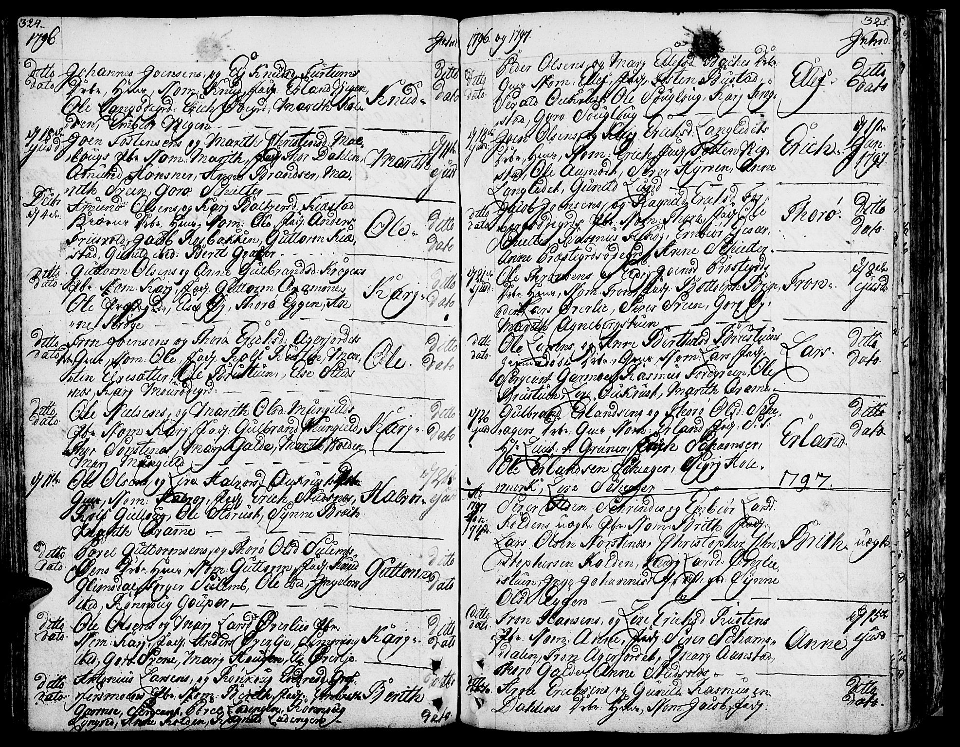 Lom prestekontor, AV/SAH-PREST-070/K/L0002: Ministerialbok nr. 2, 1749-1801, s. 324-325