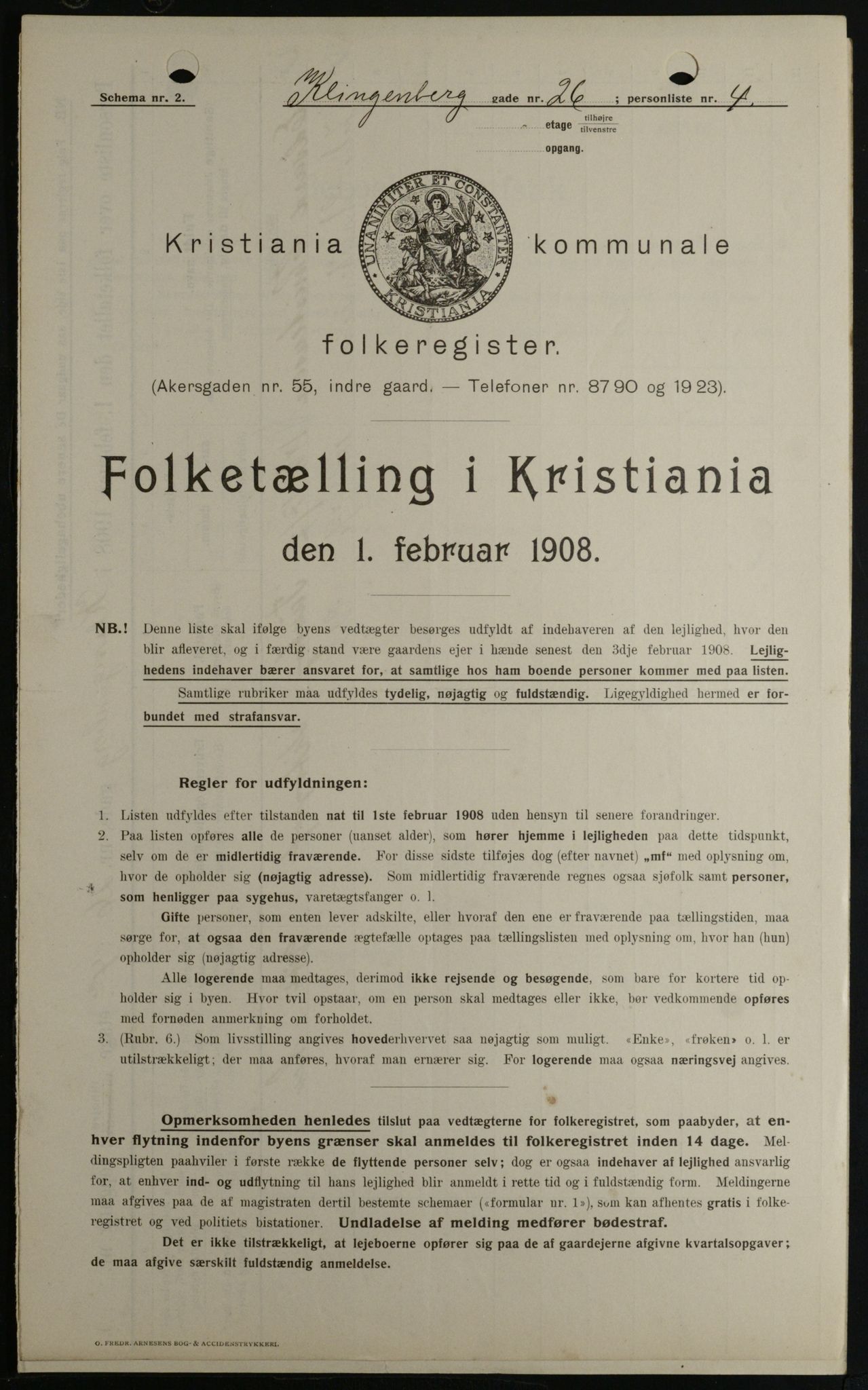 OBA, Kommunal folketelling 1.2.1908 for Kristiania kjøpstad, 1908, s. 46549