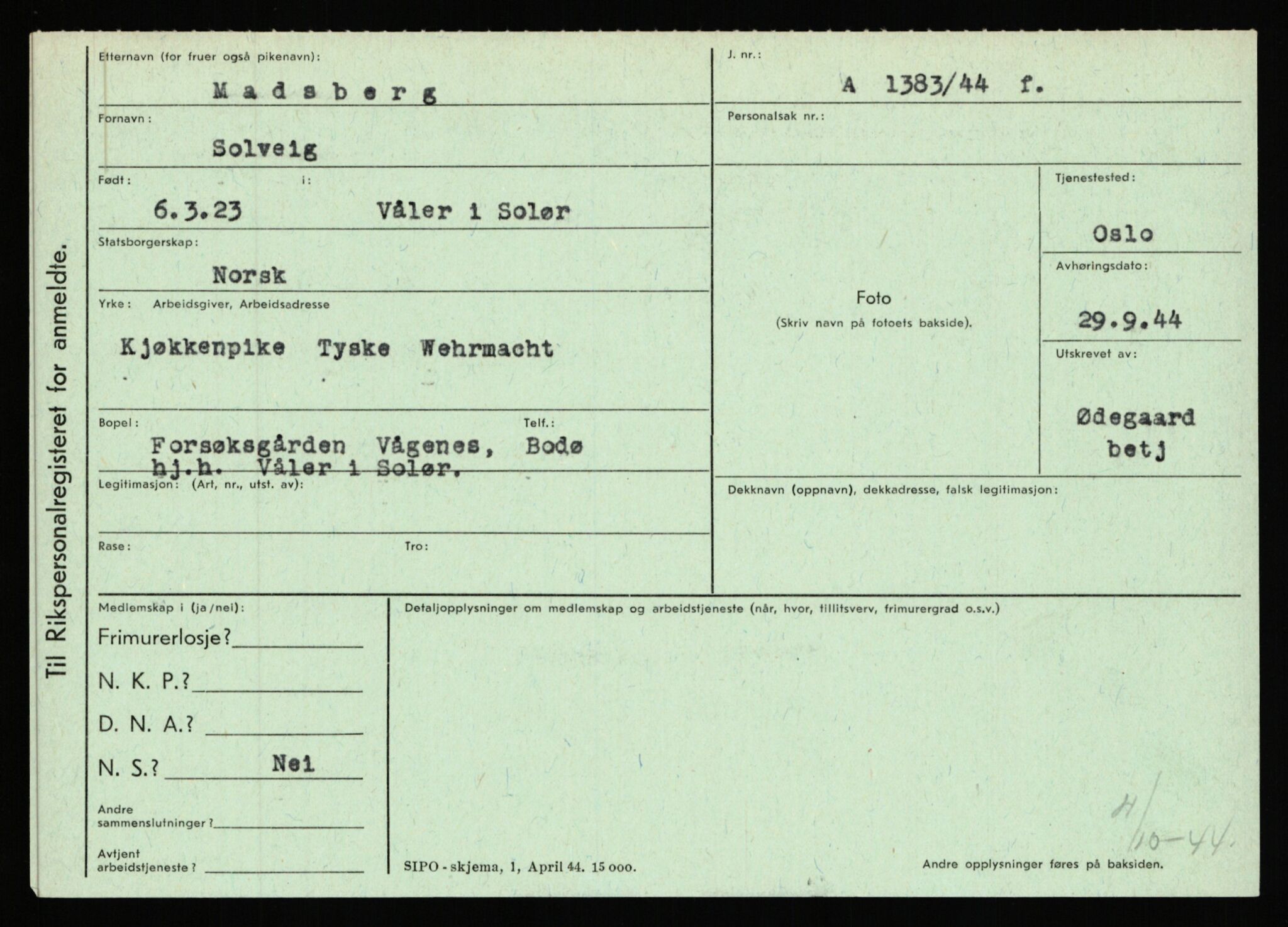 Statspolitiet - Hovedkontoret / Osloavdelingen, AV/RA-S-1329/C/Ca/L0010: Lind - Moksnes, 1943-1945, s. 2345