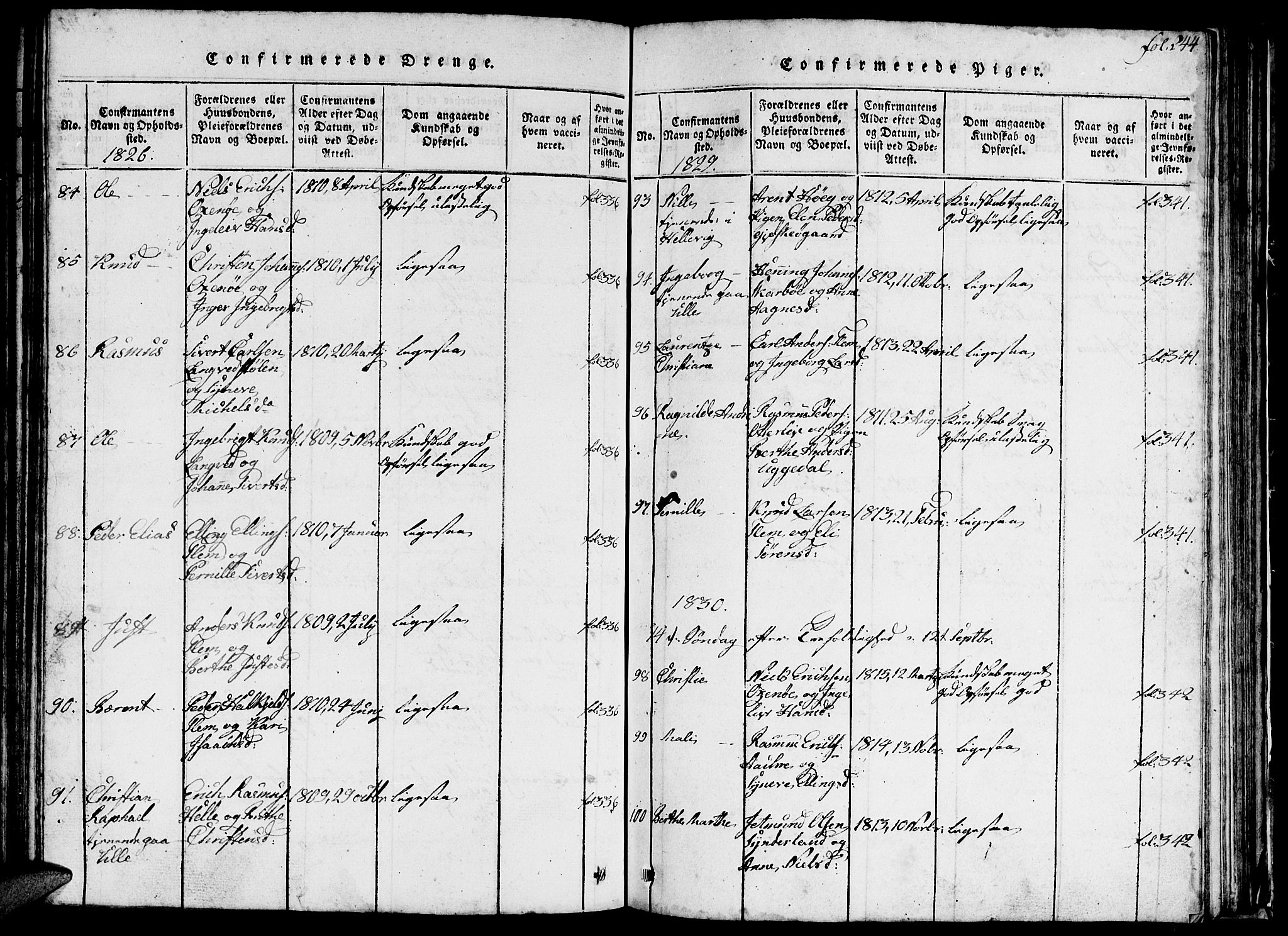 Ministerialprotokoller, klokkerbøker og fødselsregistre - Møre og Romsdal, AV/SAT-A-1454/536/L0506: Klokkerbok nr. 536C01, 1818-1859, s. 244