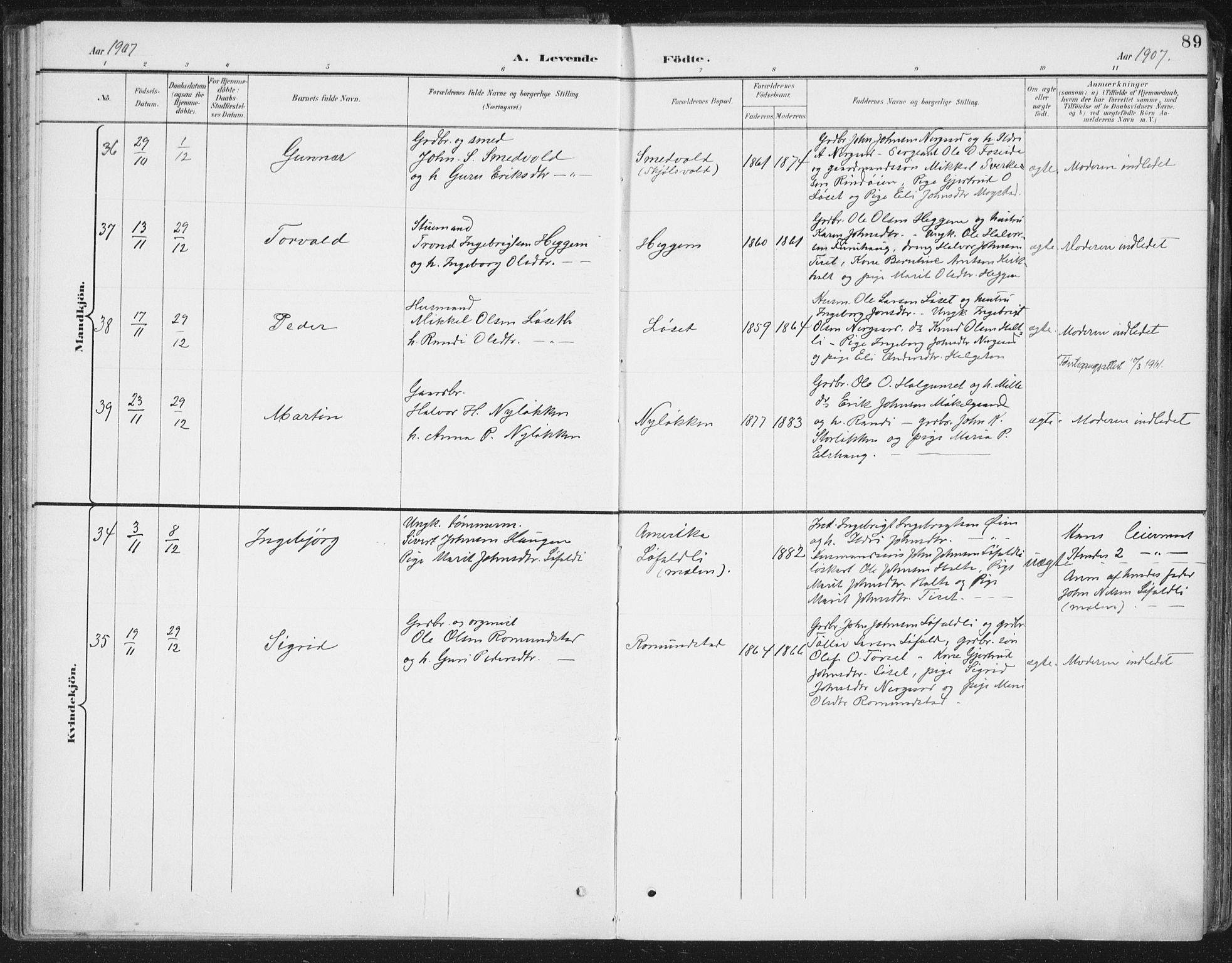 Ministerialprotokoller, klokkerbøker og fødselsregistre - Møre og Romsdal, SAT/A-1454/598/L1072: Ministerialbok nr. 598A06, 1896-1910, s. 89