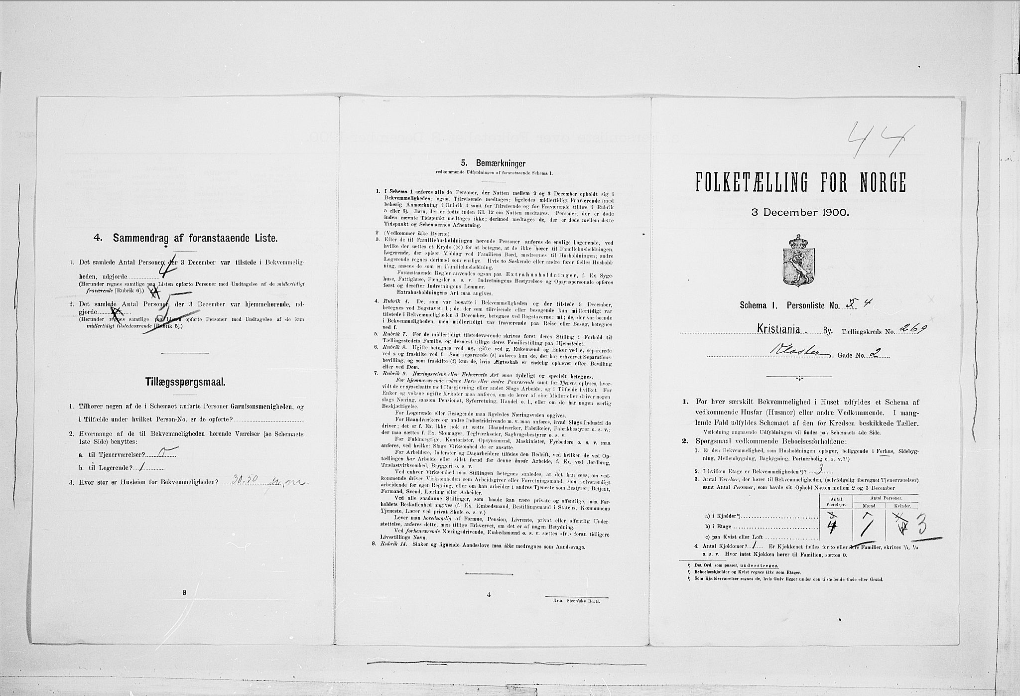SAO, Folketelling 1900 for 0301 Kristiania kjøpstad, 1900, s. 48259