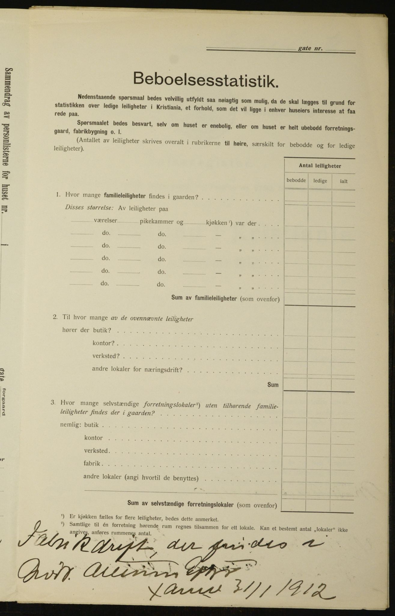 OBA, Kommunal folketelling 1.2.1912 for Kristiania, 1912, s. 70103