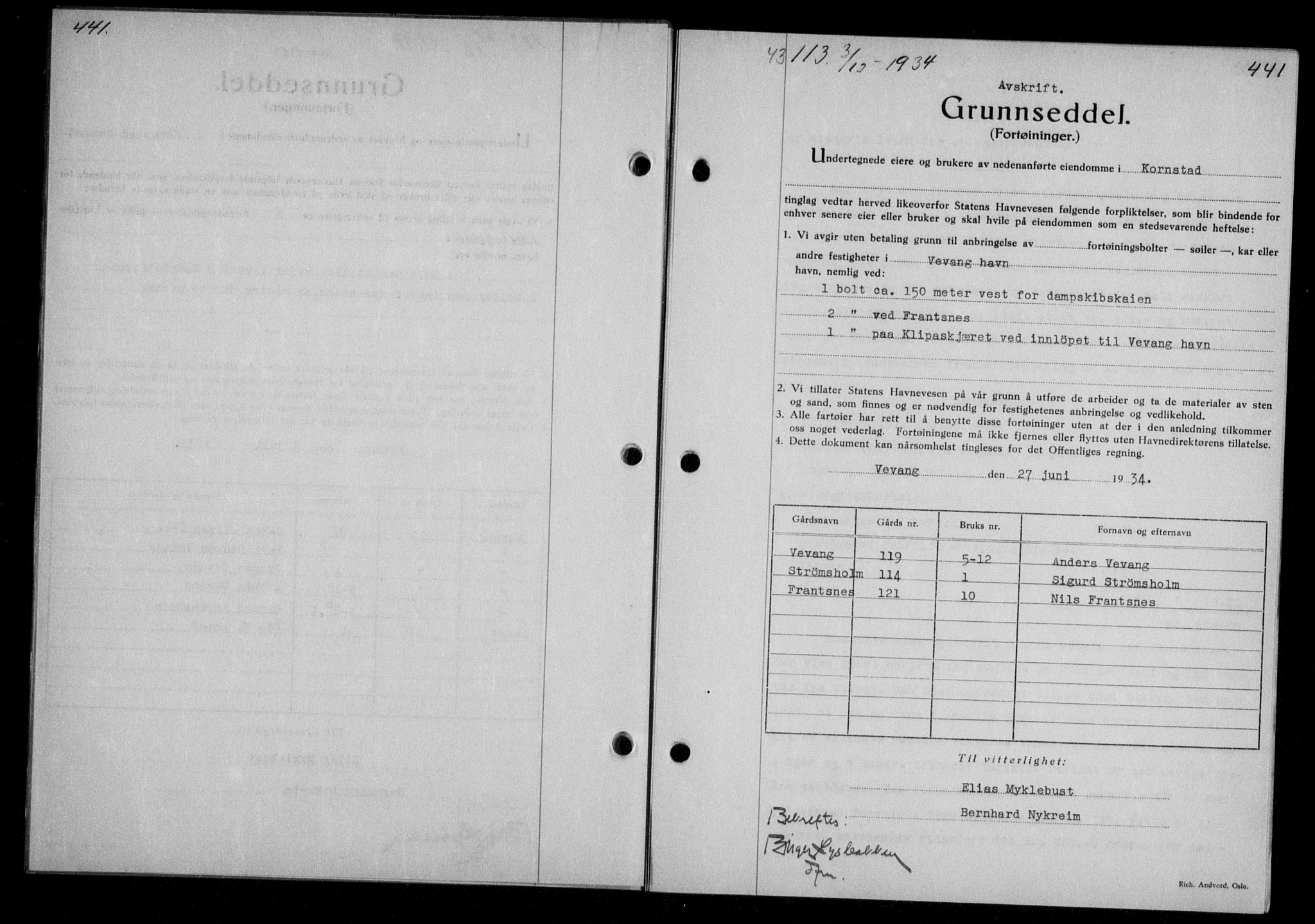 Nordmøre sorenskriveri, AV/SAT-A-4132/1/2/2Ca/L0082: Pantebok nr. 72, 1934-1934, Tingl.dato: 03.12.1934