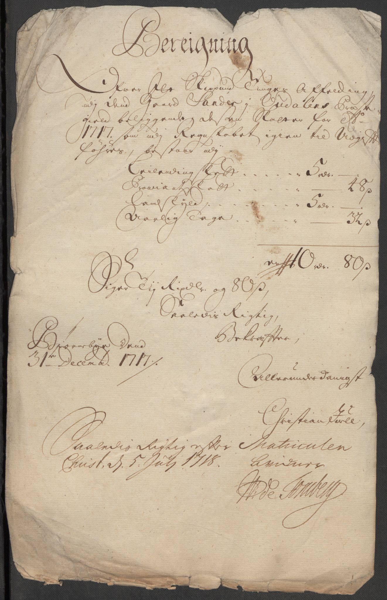 Rentekammeret inntil 1814, Reviderte regnskaper, Fogderegnskap, AV/RA-EA-4092/R13/L0856: Fogderegnskap Solør, Odal og Østerdal, 1717, s. 343