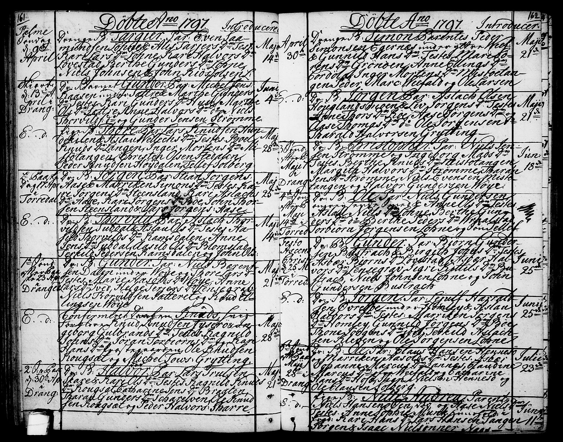 Drangedal kirkebøker, AV/SAKO-A-258/F/Fa/L0003: Ministerialbok nr. 3, 1768-1814, s. 161-162