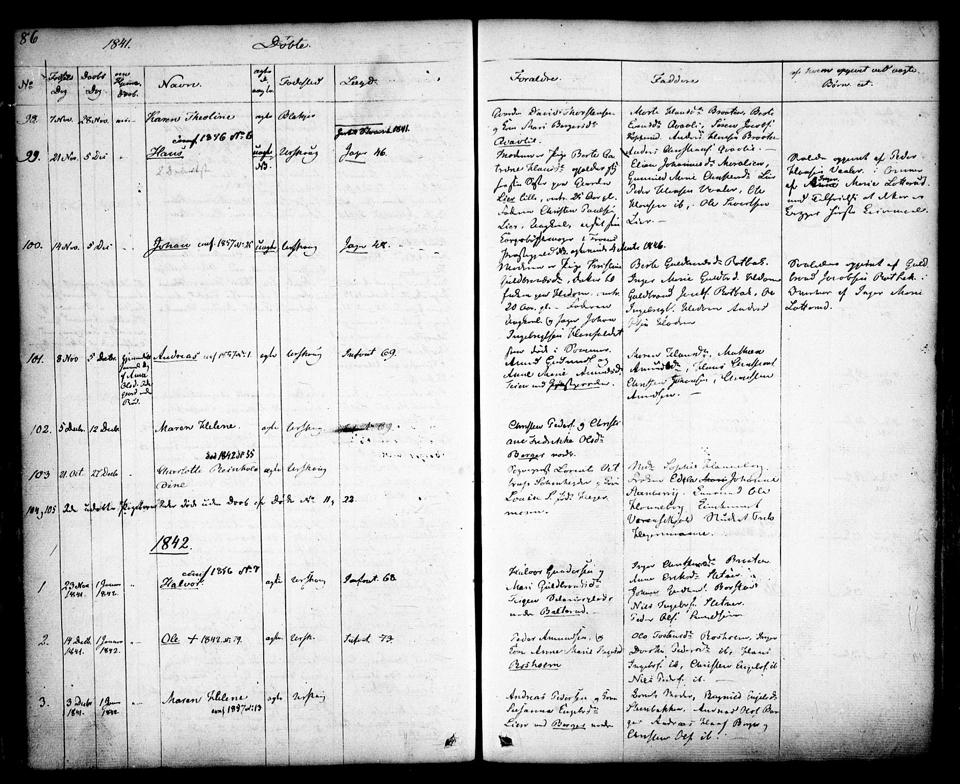 Aurskog prestekontor Kirkebøker, AV/SAO-A-10304a/F/Fa/L0006: Ministerialbok nr. I 6, 1829-1853, s. 86