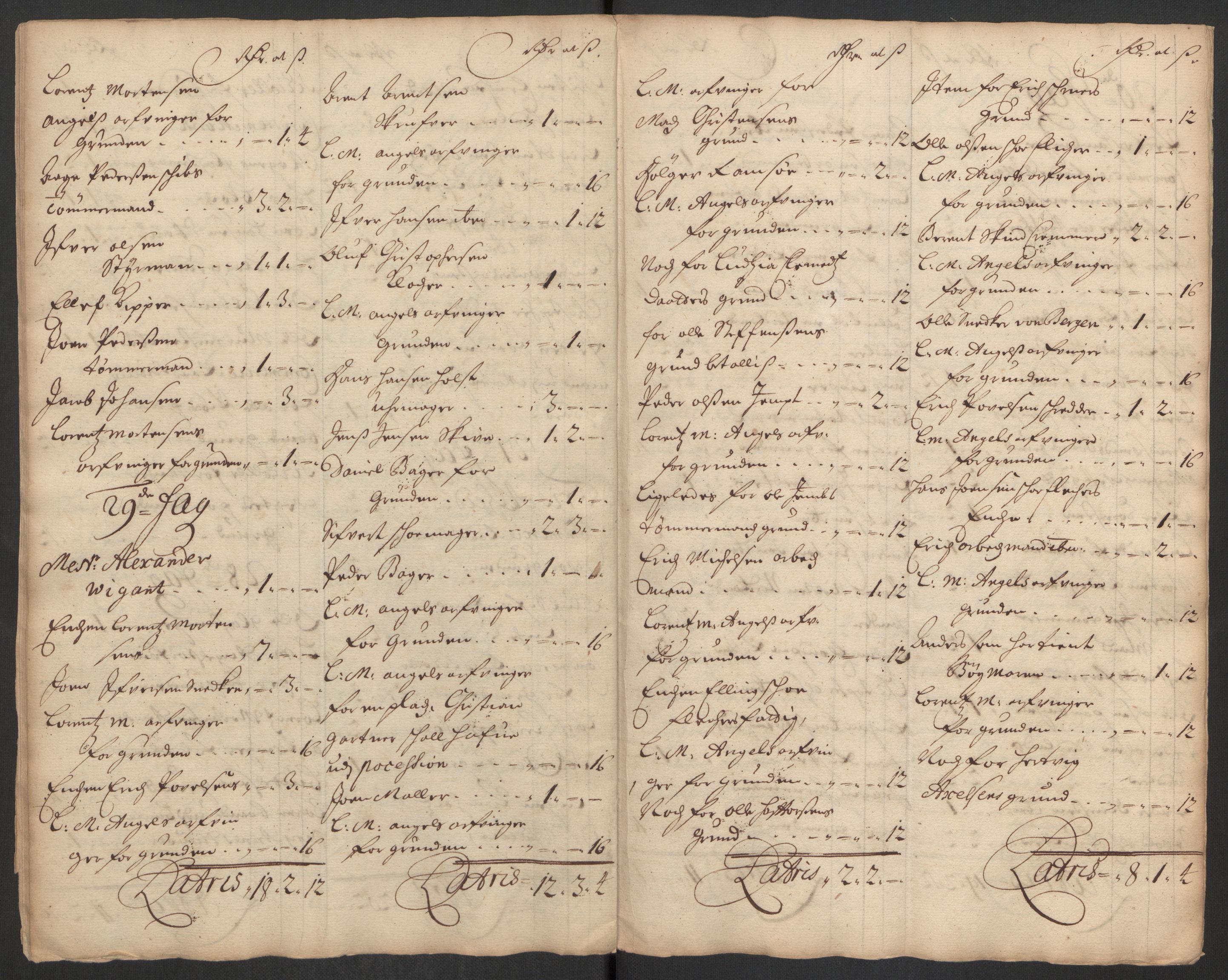 Rentekammeret inntil 1814, Reviderte regnskaper, Byregnskaper, AV/RA-EA-4066/R/Rs/L0507: [S3] Kontribusjonsregnskap, 1699-1711, s. 323