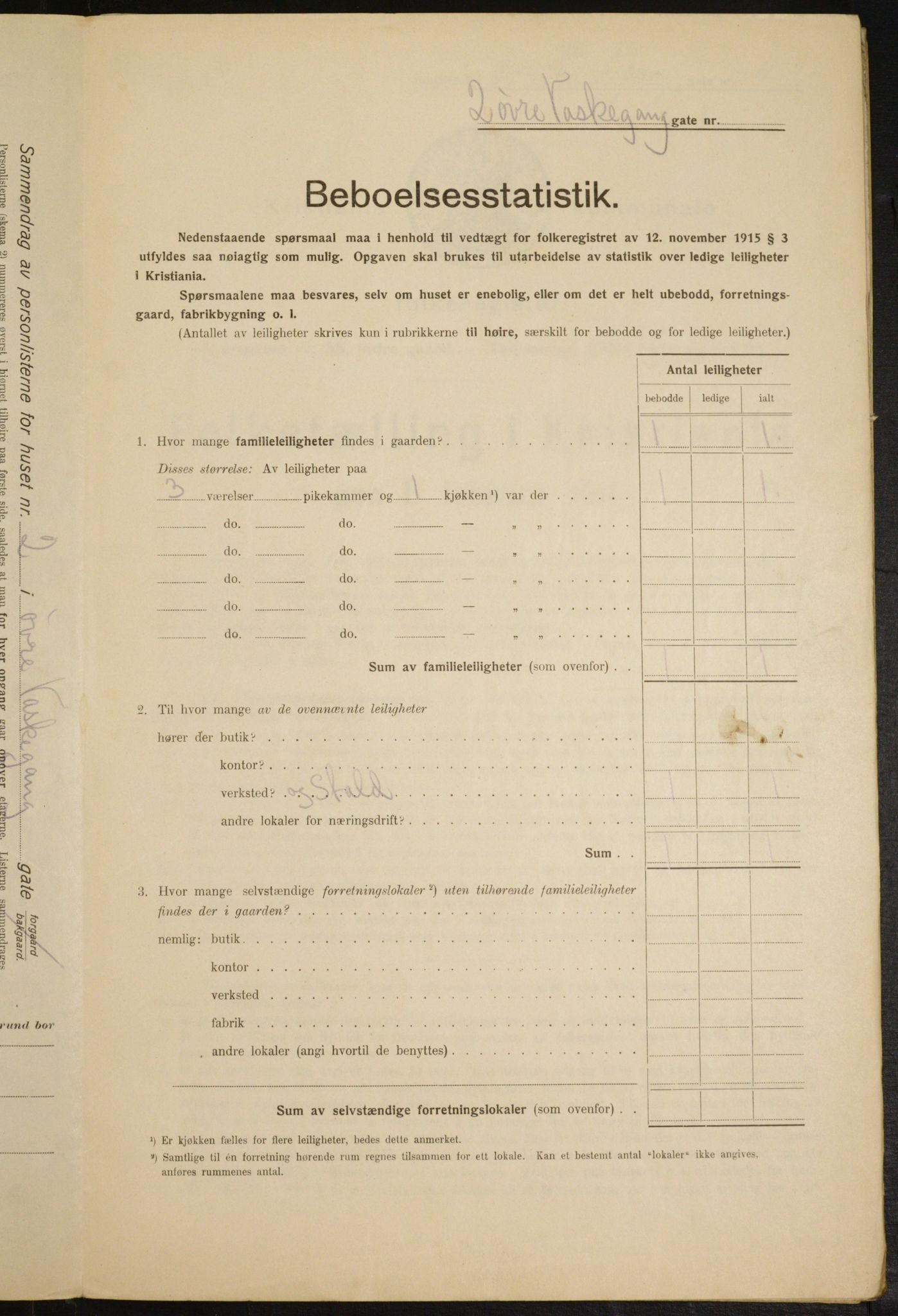 OBA, Kommunal folketelling 1.2.1916 for Kristiania, 1916, s. 133731