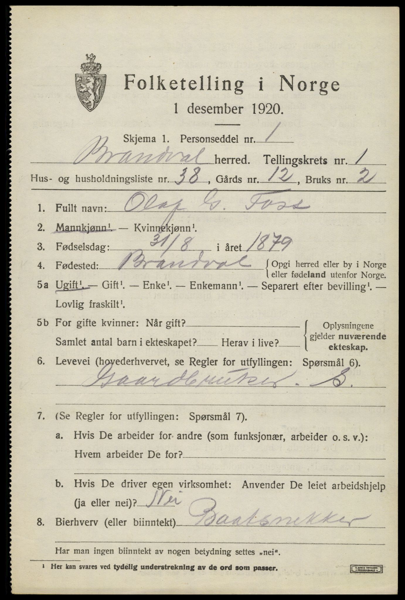 SAH, Folketelling 1920 for 0422 Brandval herred, 1920, s. 2004