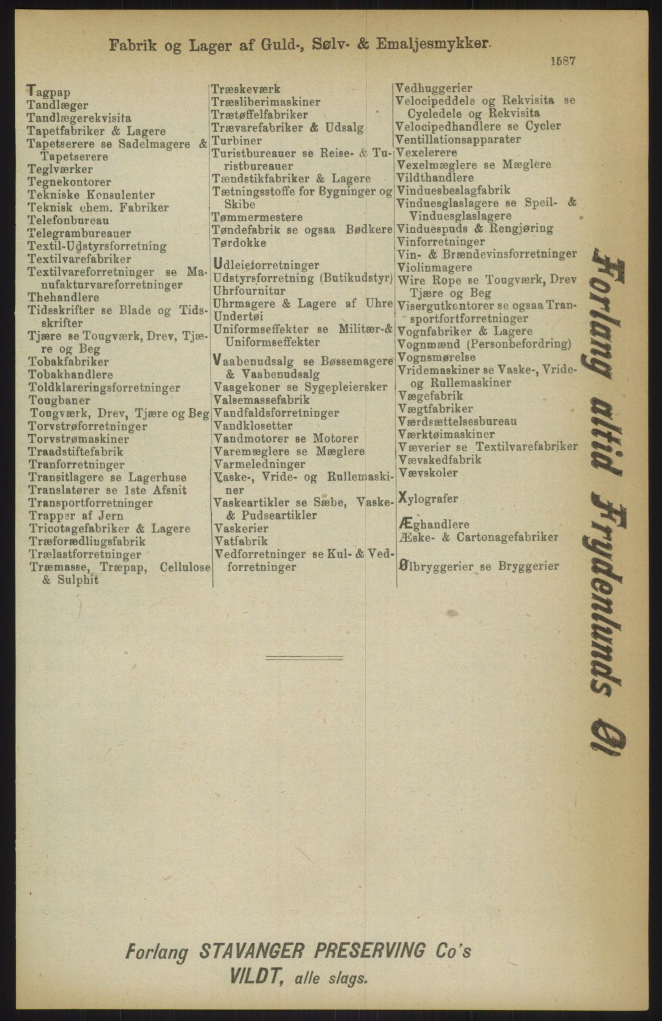 Kristiania/Oslo adressebok, PUBL/-, 1911, s. 1587