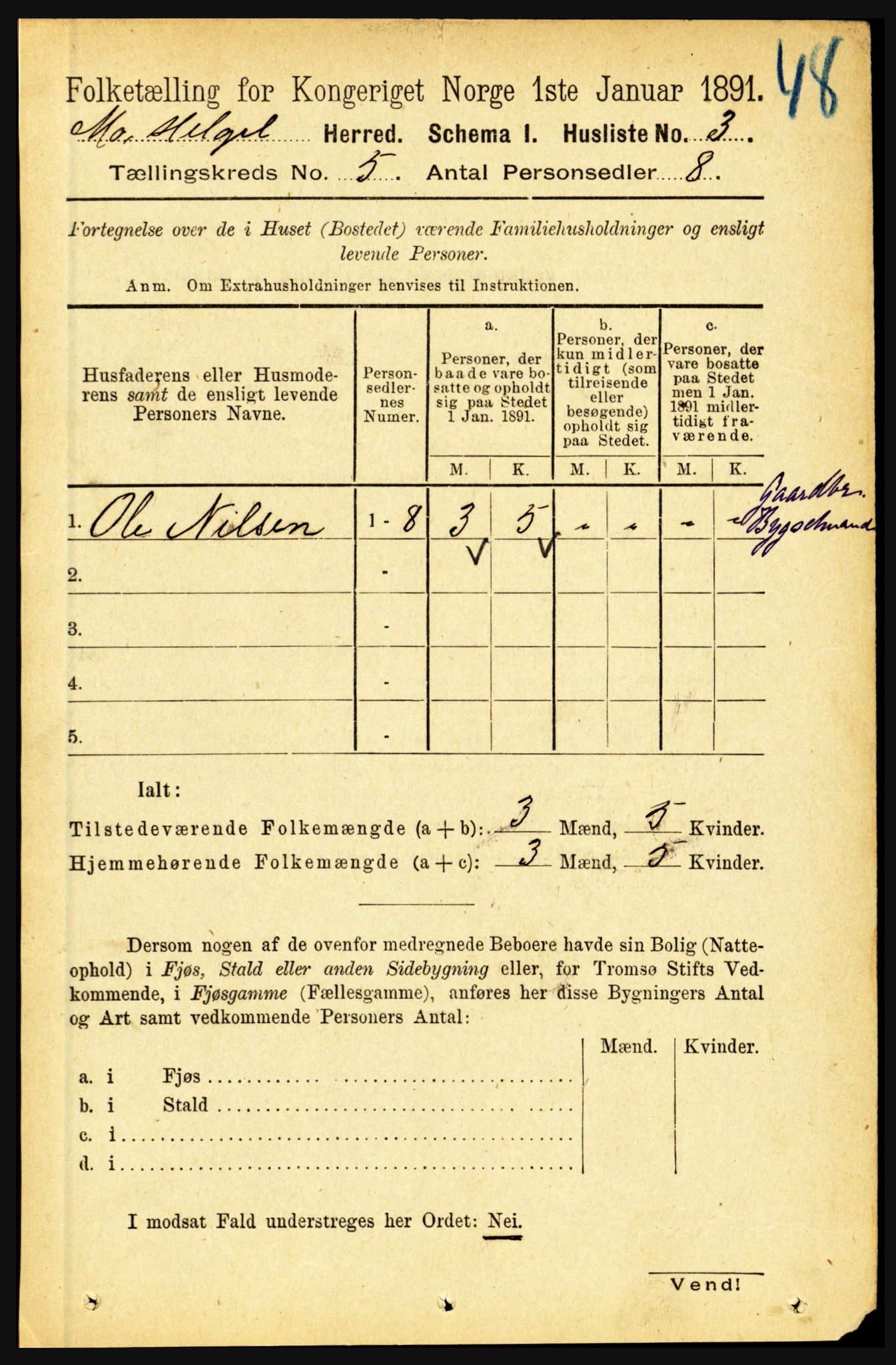 RA, Folketelling 1891 for 1833 Mo herred, 1891, s. 1876